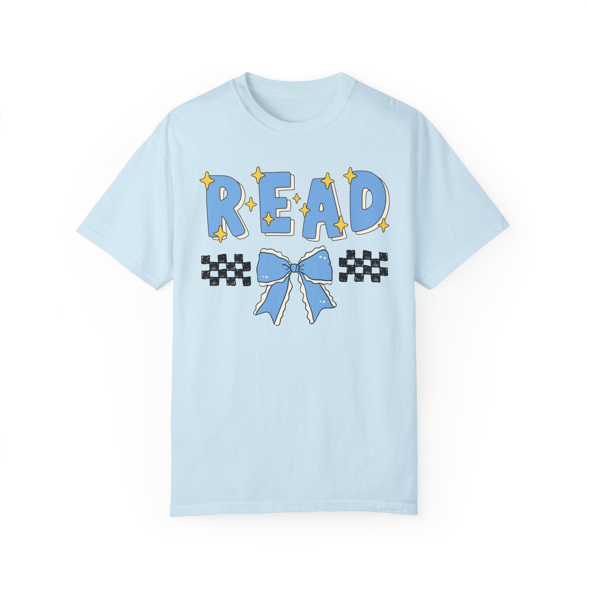 Reading Teacher Tee Shirt with Bow: Cute School Librarian Gift for Bookworm, Kindergarten Teacher Appreciation Gift with Bow, Reading Month - Opal and June