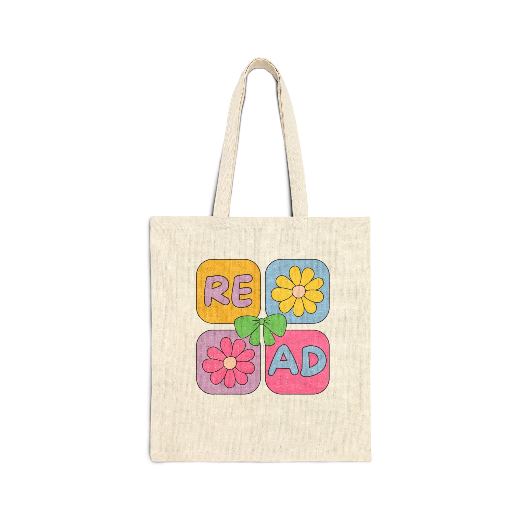 Reading Teacher Tote Bag for School Librarian or Romance Reader, Cute Bookish Tote, Book Lover or Bookworm, Colorful 90s Aesthetic Present - Opal and June