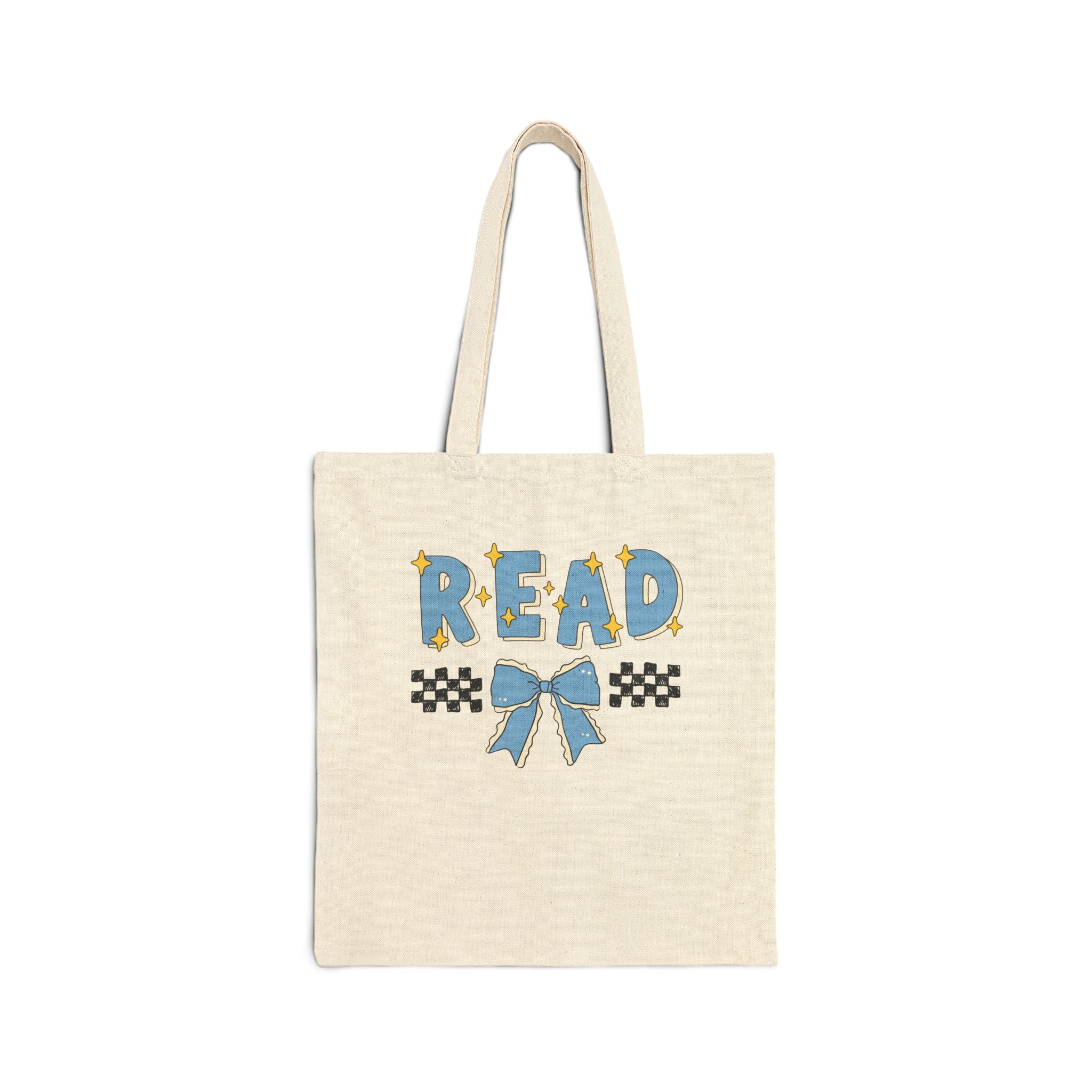 Reading Teacher Tote Bag with Bow: Cute School Librarian Gift for Bookworm, Kindergarten Teacher Appreciation Gift with Bow, Reading Month - Opal and June