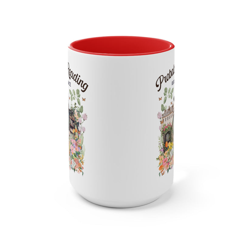 Regency Romance Coffee Mug: Bookish 15 Oz Coffee Mug for Historical Romance Reader | Gift for Librarian or English Major with Boho Flowers - Opal and June