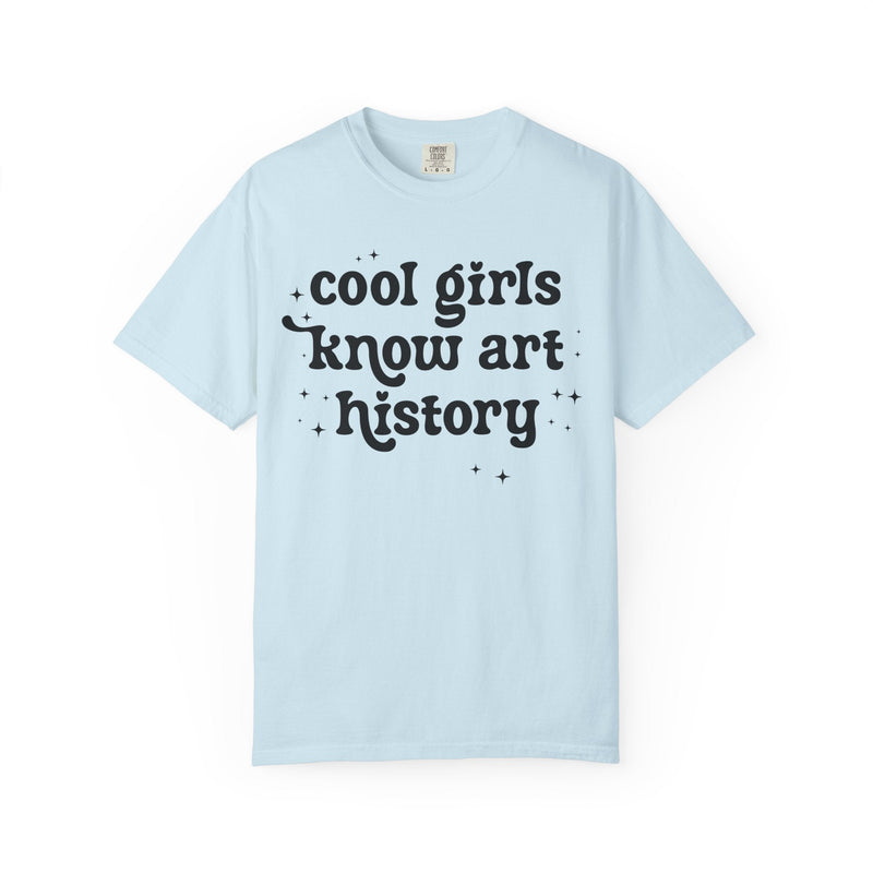 Retro Art History Teacher Tee Shirt with Stars: Cool Girls Know Art History, Cute Art Lover Gift for Friend or Mom Who Loves Art Museums - Opal and June