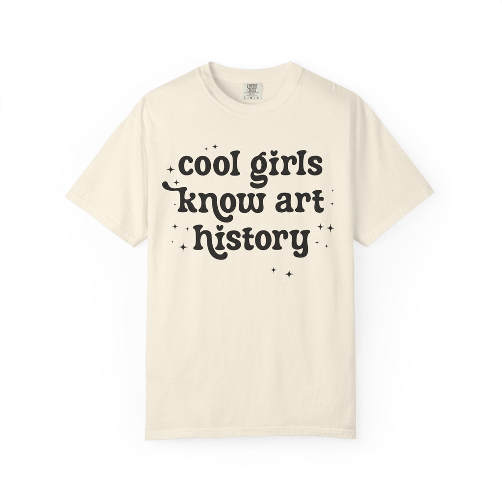 Retro Art History Teacher Tee Shirt with Stars: Cool Girls Know Art History, Cute Art Lover Gift for Friend or Mom Who Loves Art Museums - Opal and June