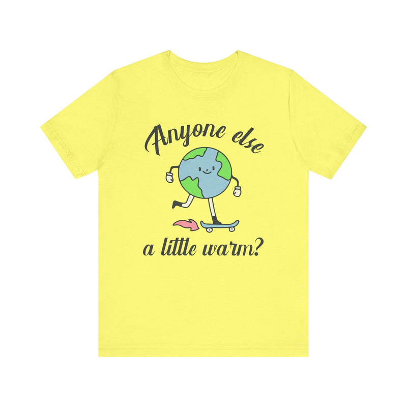 Retro Inspired Political Tee Shirt: Cute Earth Skateboarding | A Little Warm, Global Warming, Climate Change, Shirt for Leftist, Science Tee - Opal and June