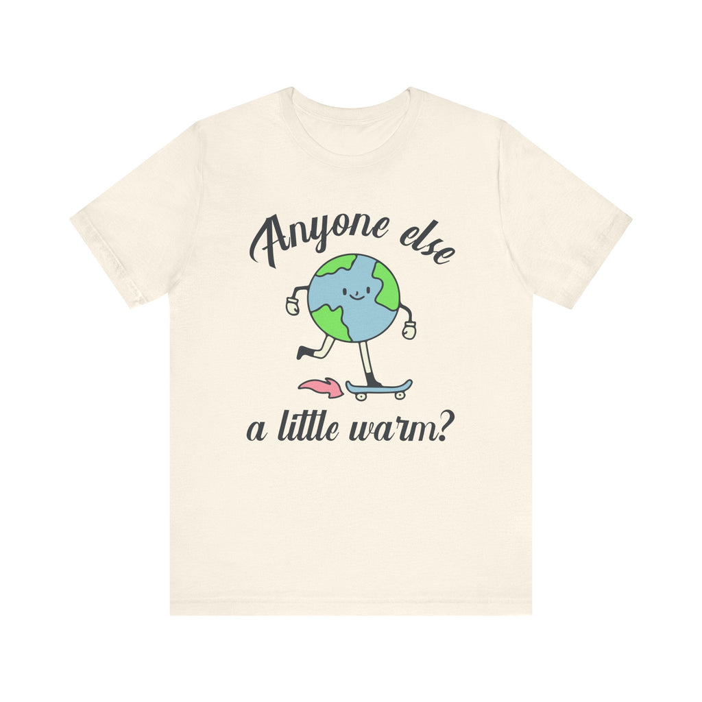 Retro Inspired Political Tee Shirt: Cute Earth Skateboarding | A Little Warm, Global Warming, Climate Change, Shirt for Leftist, Science Tee - Opal and June