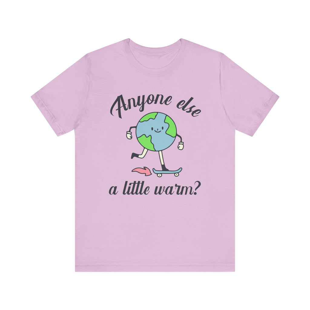 Retro Inspired Political Tee Shirt: Cute Earth Skateboarding | A Little Warm, Global Warming, Climate Change, Shirt for Leftist, Science Tee - Opal and June