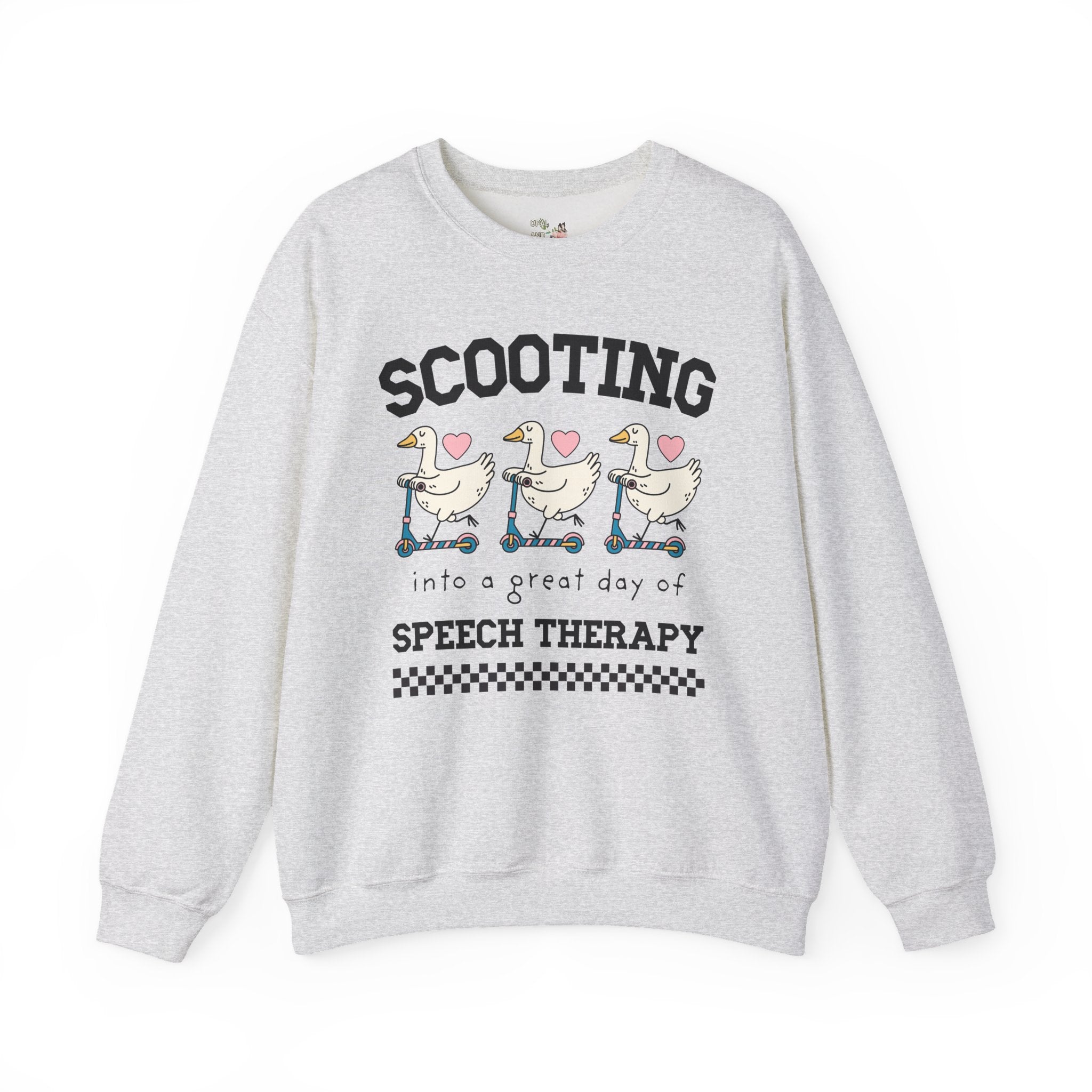 Retro Speech Therapist Sweatshirt, Cute Graduation Gift, Speech Pathology Major, Silly Goose Animal Lover Speech Therapy Shirt with Hearts - Opal and June