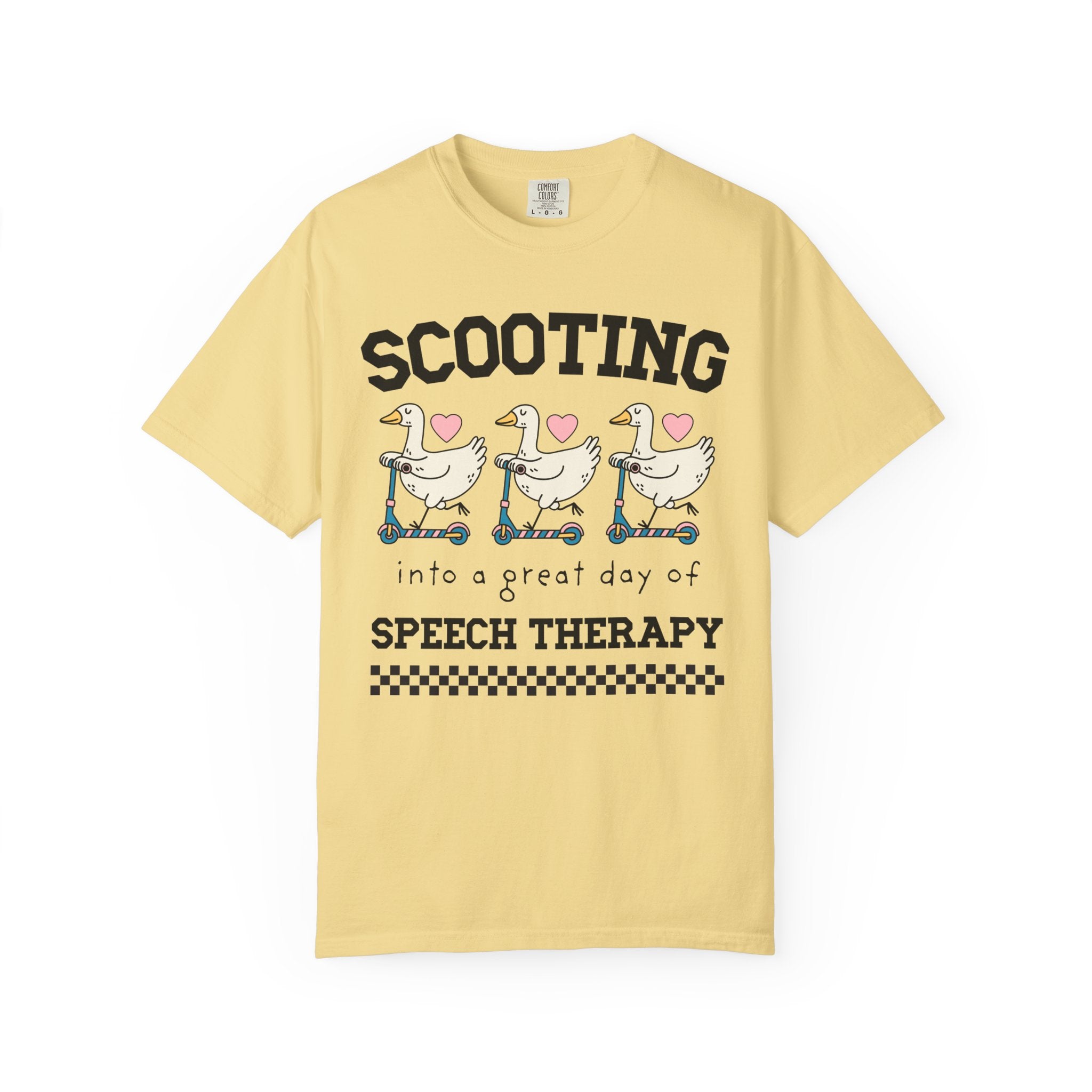 Retro Speech Therapist Tee Shirt, Cute Graduation Gift for Speech Pathology Major, Silly Goose Animal Lover Speech Therapy Tee with Hearts - Opal and June