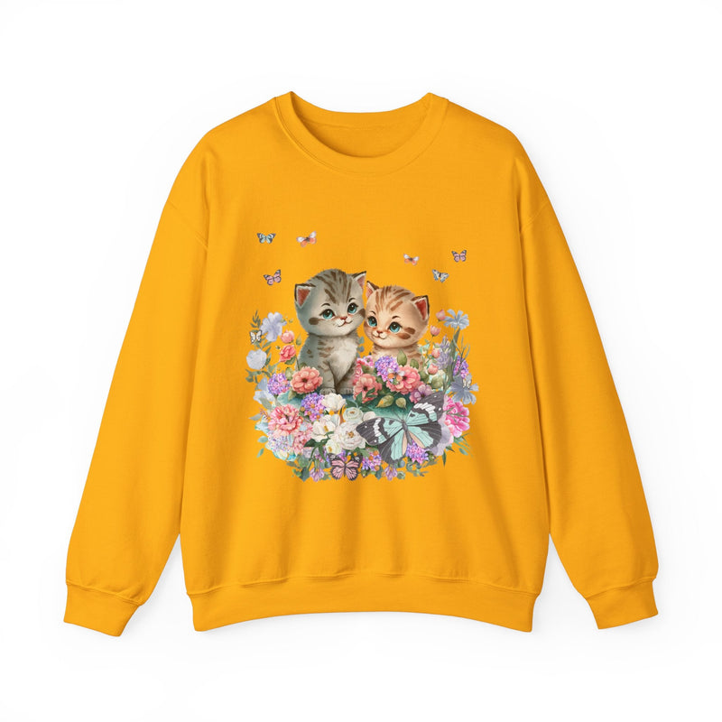 Ridiculous and Funny Cat Sweatshirt for Cat Moms Who Love Butterflies | 90s Throwback Sweatshirt for Animal Lover, Kittens with Flowers - Opal and June