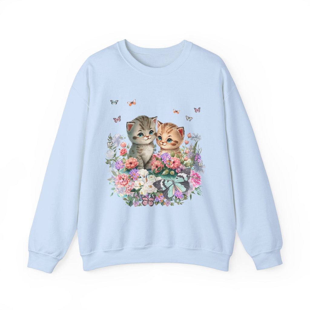 Ridiculous and Funny Cat Sweatshirt for Cat Moms Who Love Butterflies | 90s Throwback Sweatshirt for Animal Lover, Kittens with Flowers - Opal and June