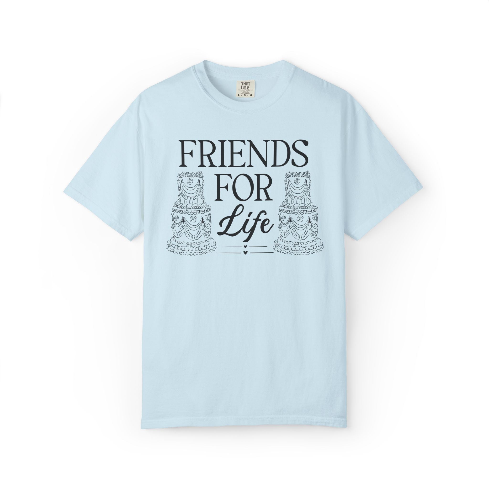 Rococo Wedding Cake Bachelorette Tee Shirts for Bride and Bridesmaids: Wife for Life, Friends for Life | Cute 90s Aesthetic Tee for Party - Opal and June