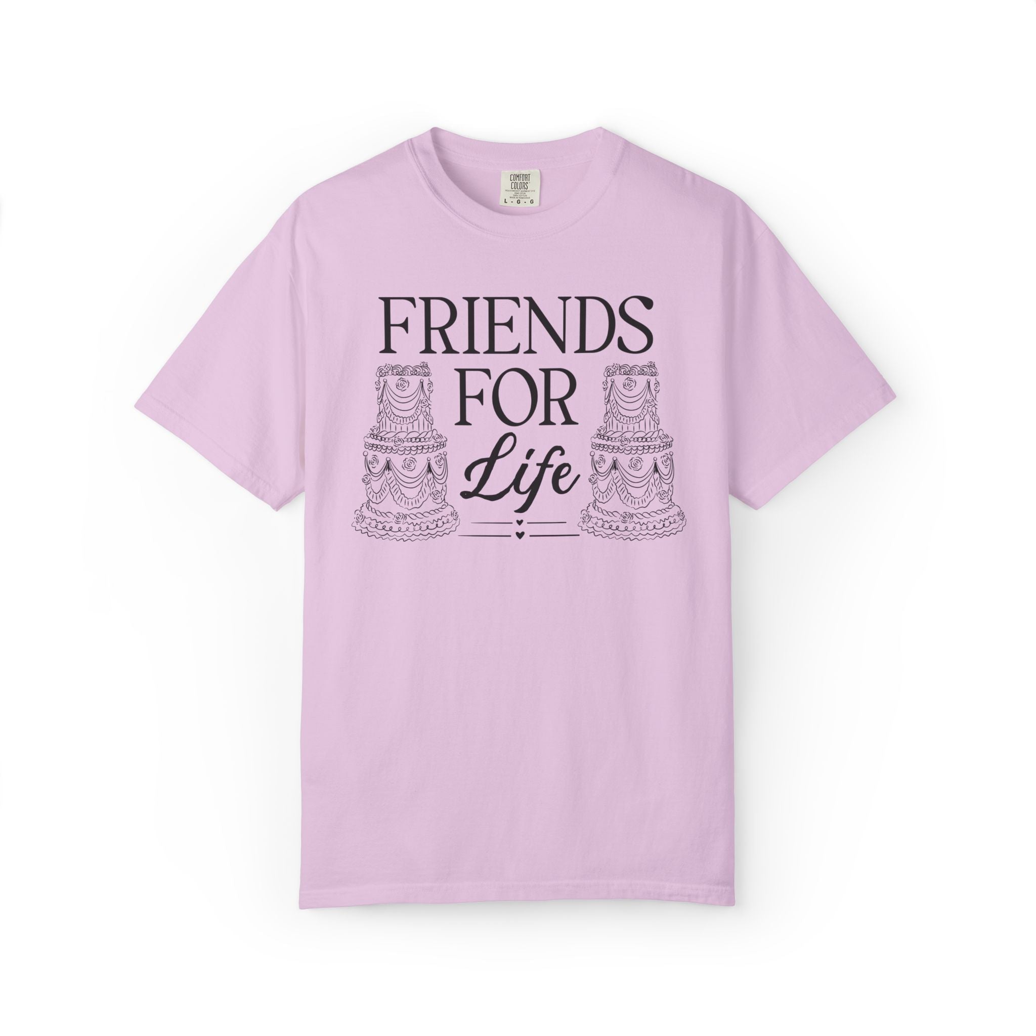 Rococo Wedding Cake Bachelorette Tee Shirts for Bride and Bridesmaids: Wife for Life, Friends for Life | Cute 90s Aesthetic Tee for Party - Opal and June
