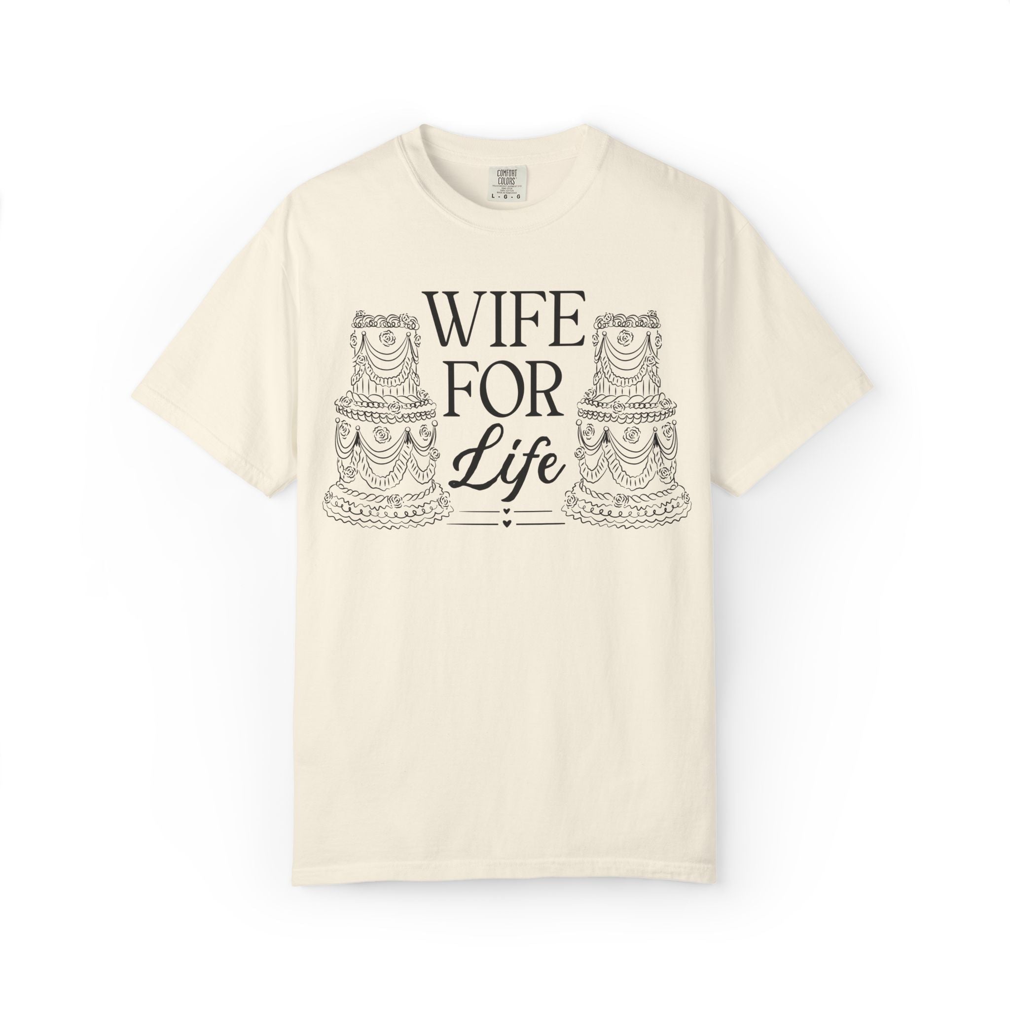 Rococo Wedding Cake Bachelorette Tee Shirts for Bride and Bridesmaids: Wife for Life, Friends for Life | Cute 90s Aesthetic Tee for Party - Opal and June