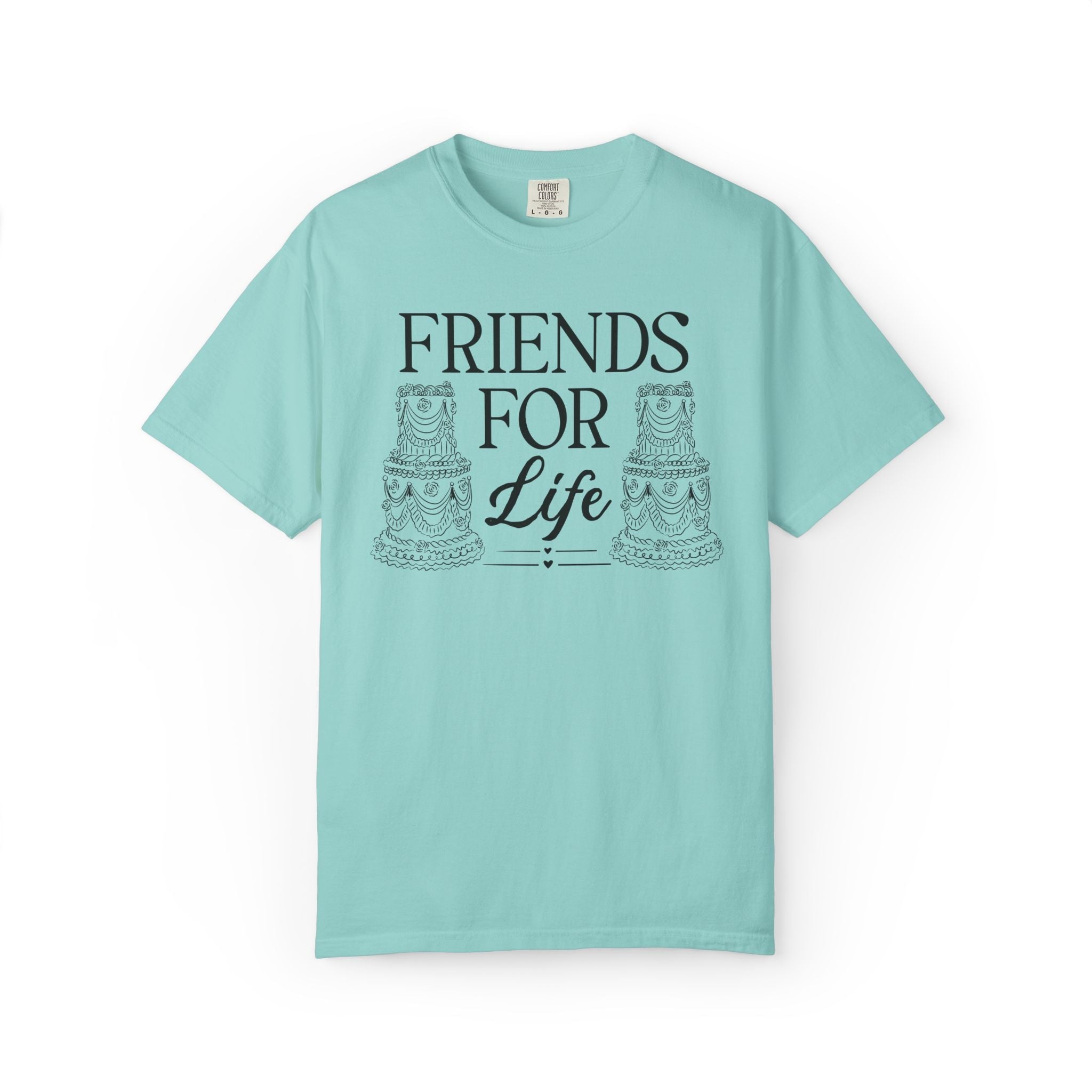 Rococo Wedding Cake Bachelorette Tee Shirts for Bride and Bridesmaids: Wife for Life, Friends for Life | Cute 90s Aesthetic Tee for Party - Opal and June