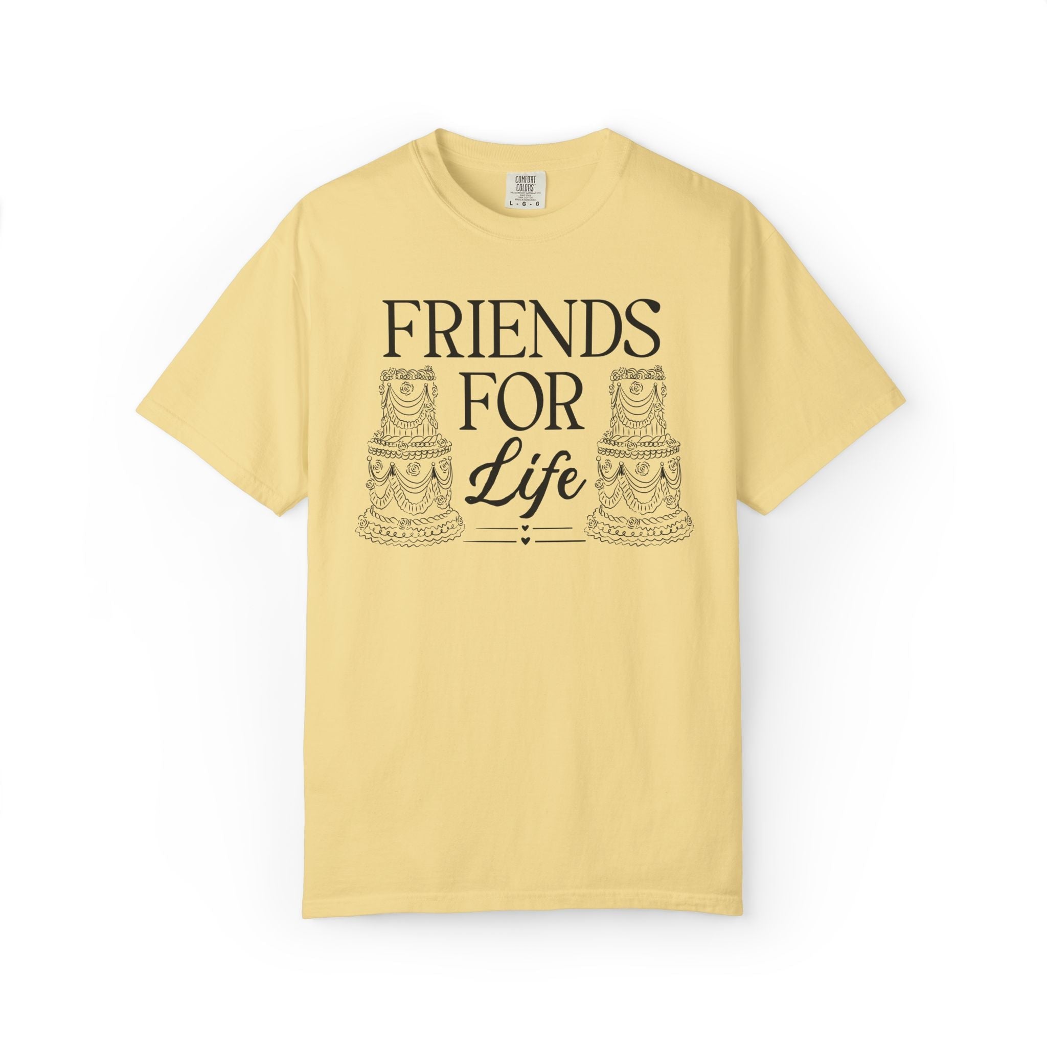 Rococo Wedding Cake Bachelorette Tee Shirts for Bride and Bridesmaids: Wife for Life, Friends for Life | Cute 90s Aesthetic Tee for Party - Opal and June