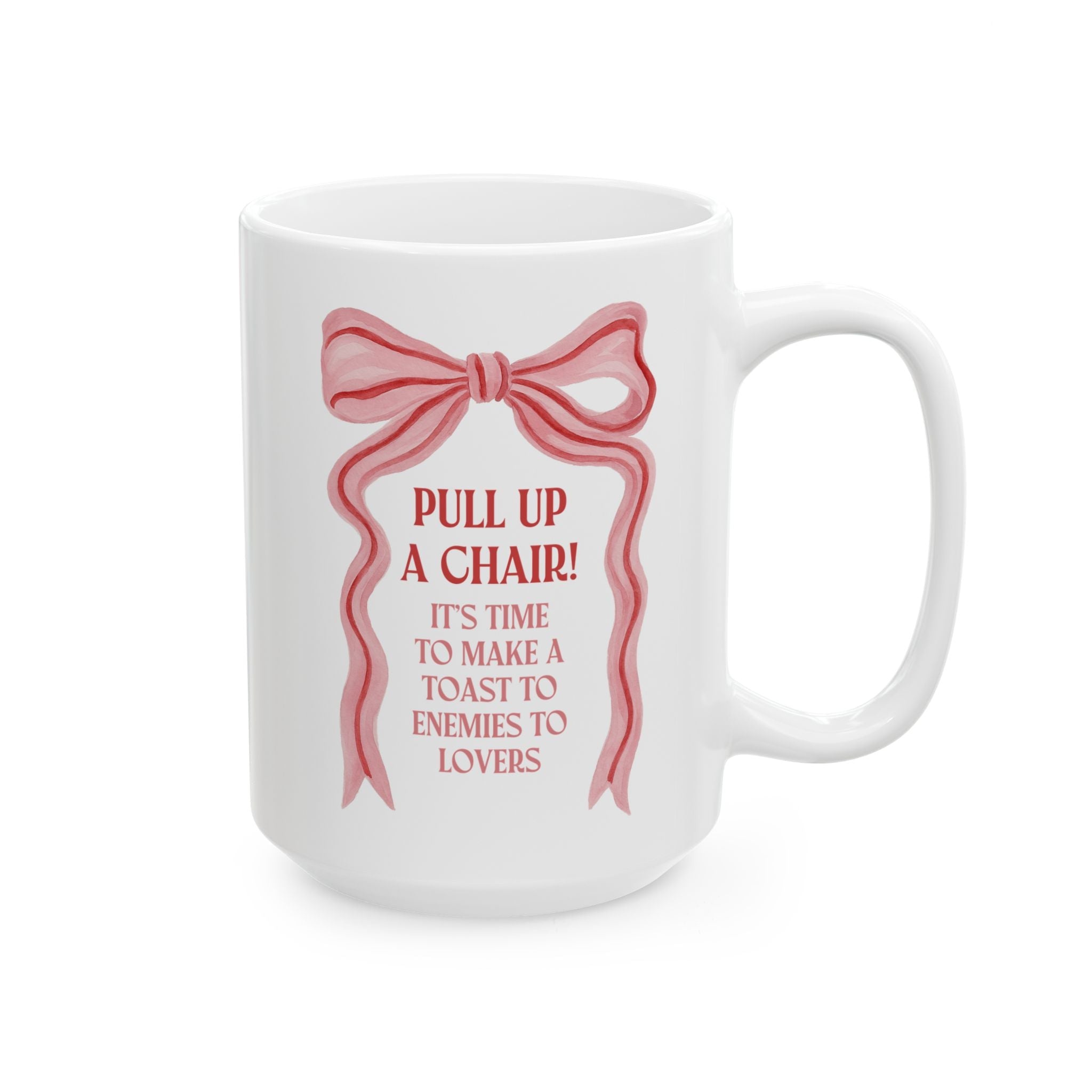 Romance Bookworm Coffee Mug: Make a Toast to Enemies to Lovers | Funny Bookish 15 Oz Coffee Mug for Romantasy Reader, Fantasy Romance - Opal and June