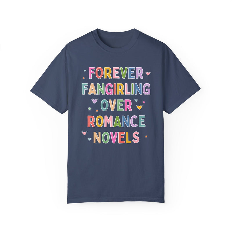 Romance Reader Book Lover Tee Shirt with Hearts, Cute Bookish T-Shirt, Romance Book Author or Librarian Who Loves Reading Romantasy Novels - Opal and June