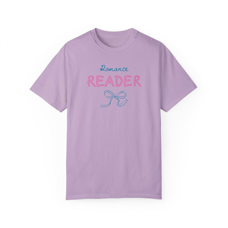 Romance Reader Tee with Bow, Cute Book Lover T-Shirt for Bookworm Who Loves Romance Novels, Boho Bookish Present for Mom or Daughter - Opal and June