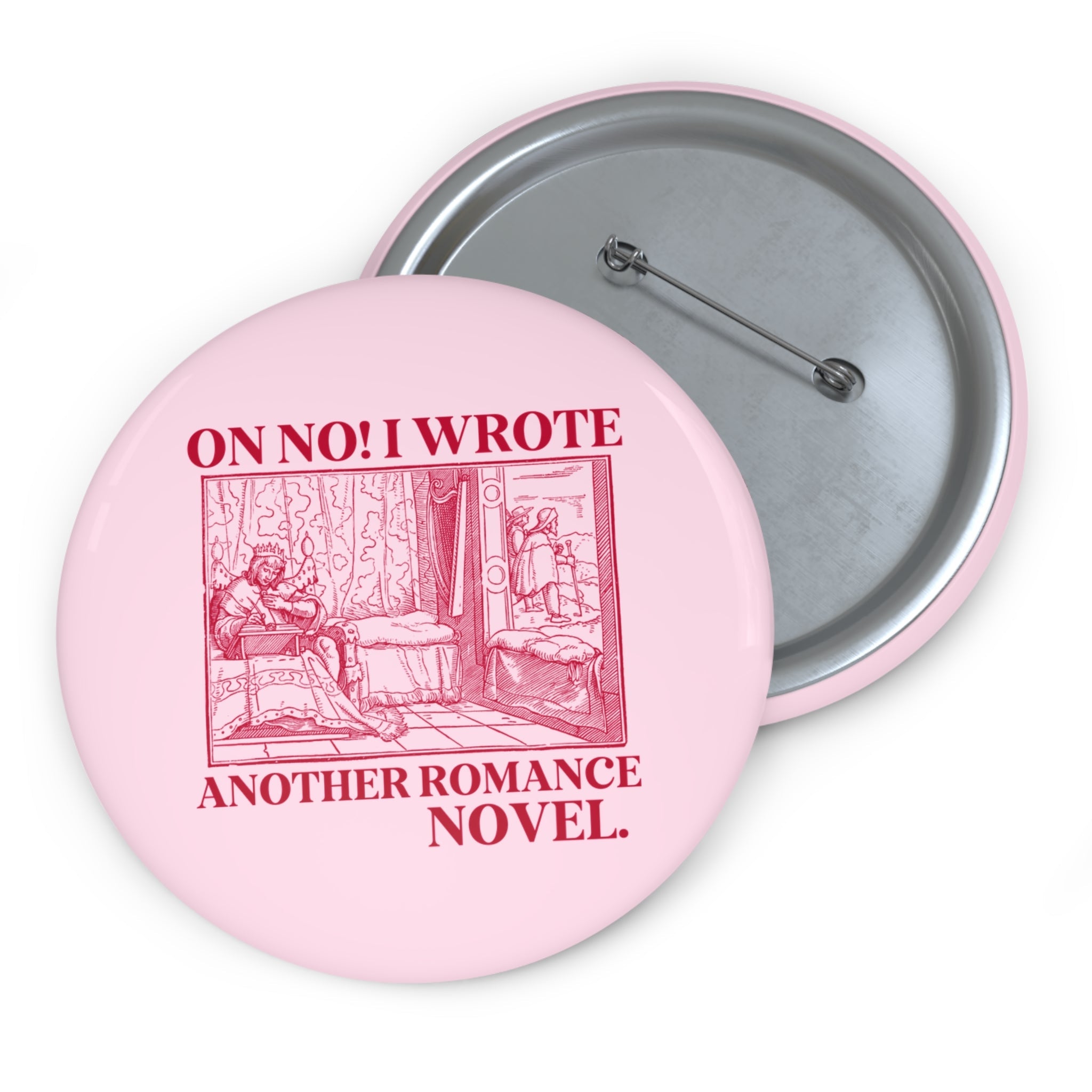 Romance Writer Button for Bookworm, Book Author Gift Idea for Writer Who Writes Romance Novels, Funny Saying Writing Gift for Author - Opal and June