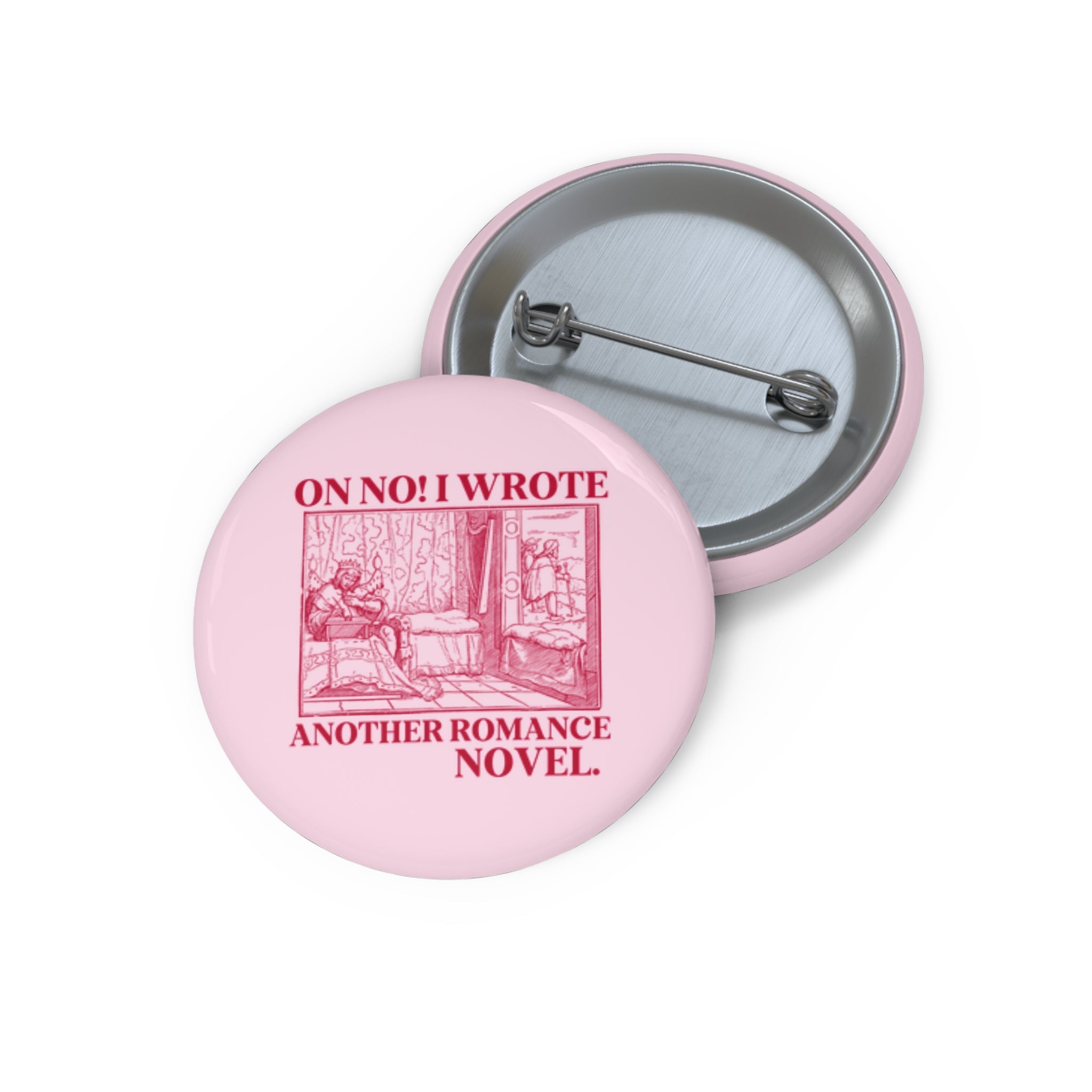 Romance Writer Button for Bookworm, Book Author Gift Idea for Writer Who Writes Romance Novels, Funny Saying Writing Gift for Author - Opal and June