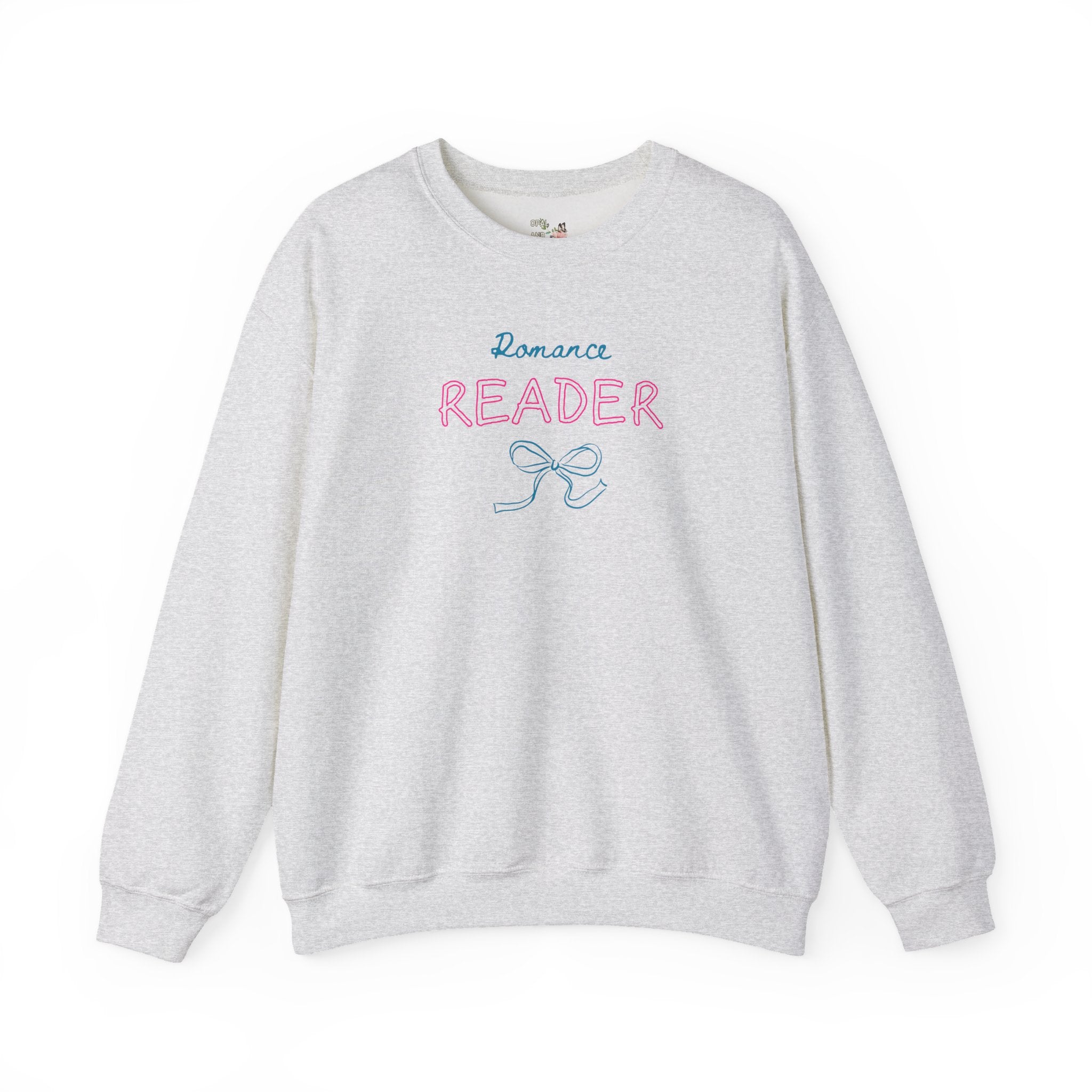 Romane Reader Sweatshirt with Bow, Cute Book Lover Crewneck for Bookworm Who Loves Romance Novels, Boho Bookish Present for Mom or Daughter - Opal and June