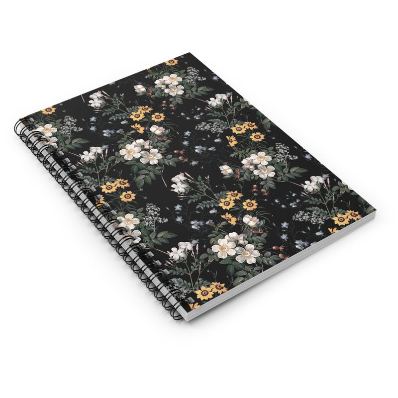 Romantic Floral Gothic Notebook with Dark Boho Flowers for Meetings at Work - Opal and June