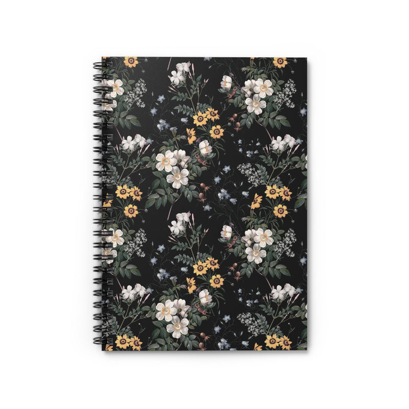 Romantic Floral Gothic Notebook with Dark Boho Flowers for Meetings at Work - Opal and June