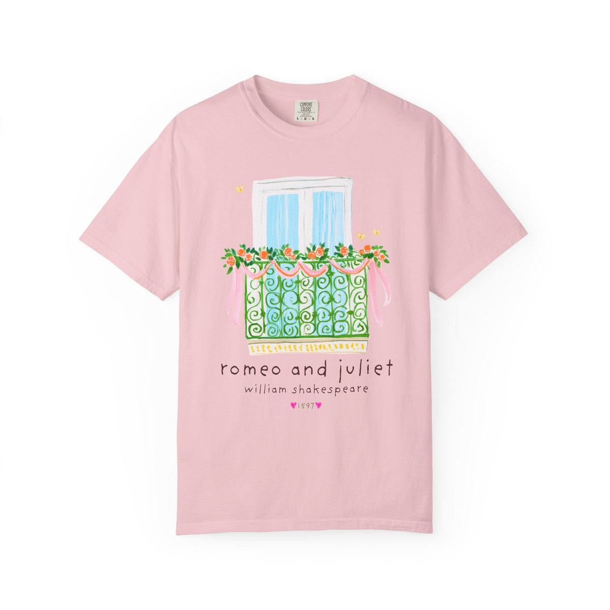 Romeo and Juliet Bookish William Shakespeare T-Shirt with Whimsy Maximalist Aesthetic, Cute Book Lover 16th Century Classic Literature Tee - Opal and June