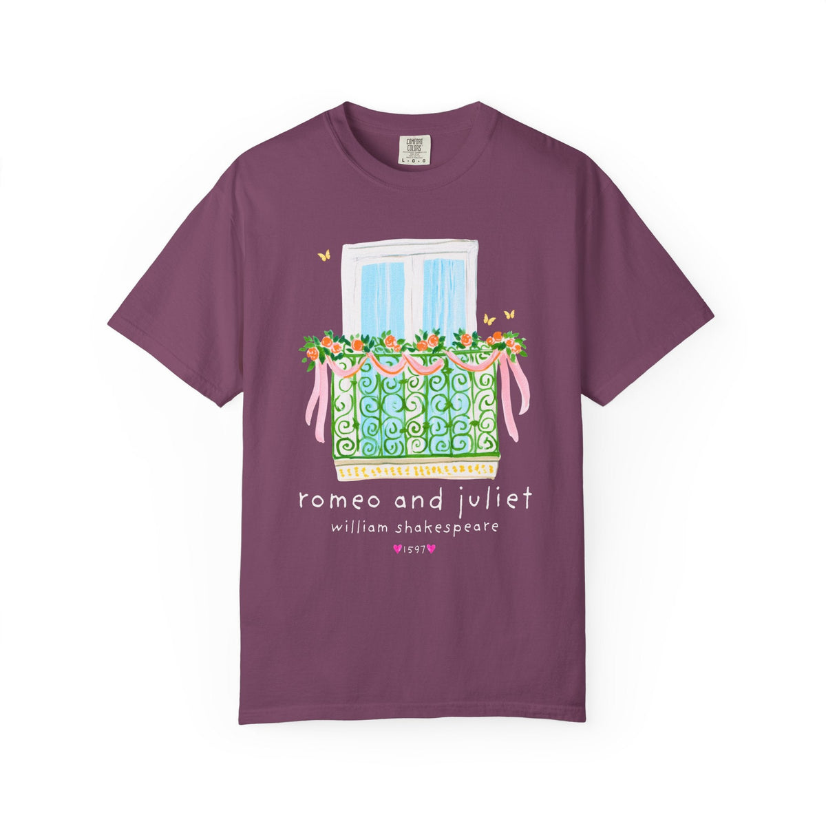 Romeo and Juliet Bookish William Shakespeare T-Shirt with Whimsy Maximalist Aesthetic, Cute Book Lover 16th Century Classic Literature Tee - Opal and June