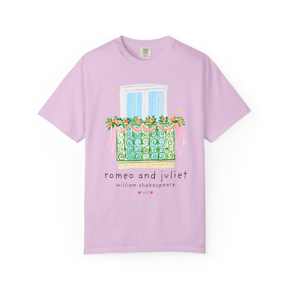 Romeo and Juliet Bookish William Shakespeare T-Shirt with Whimsy Maximalist Aesthetic, Cute Book Lover 16th Century Classic Literature Tee - Opal and June