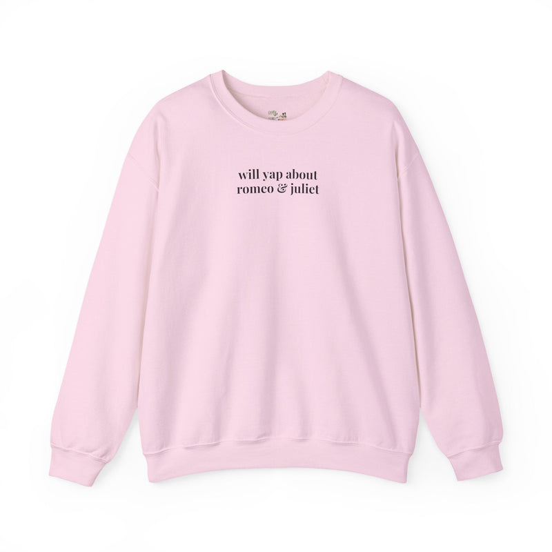 Romeo and Juliet by William Shakespeare Sweatshirt for Bookworm, Funny Saying Bookish Crewneck, Classic Literature Professor, Acting Teacher - Opal and June