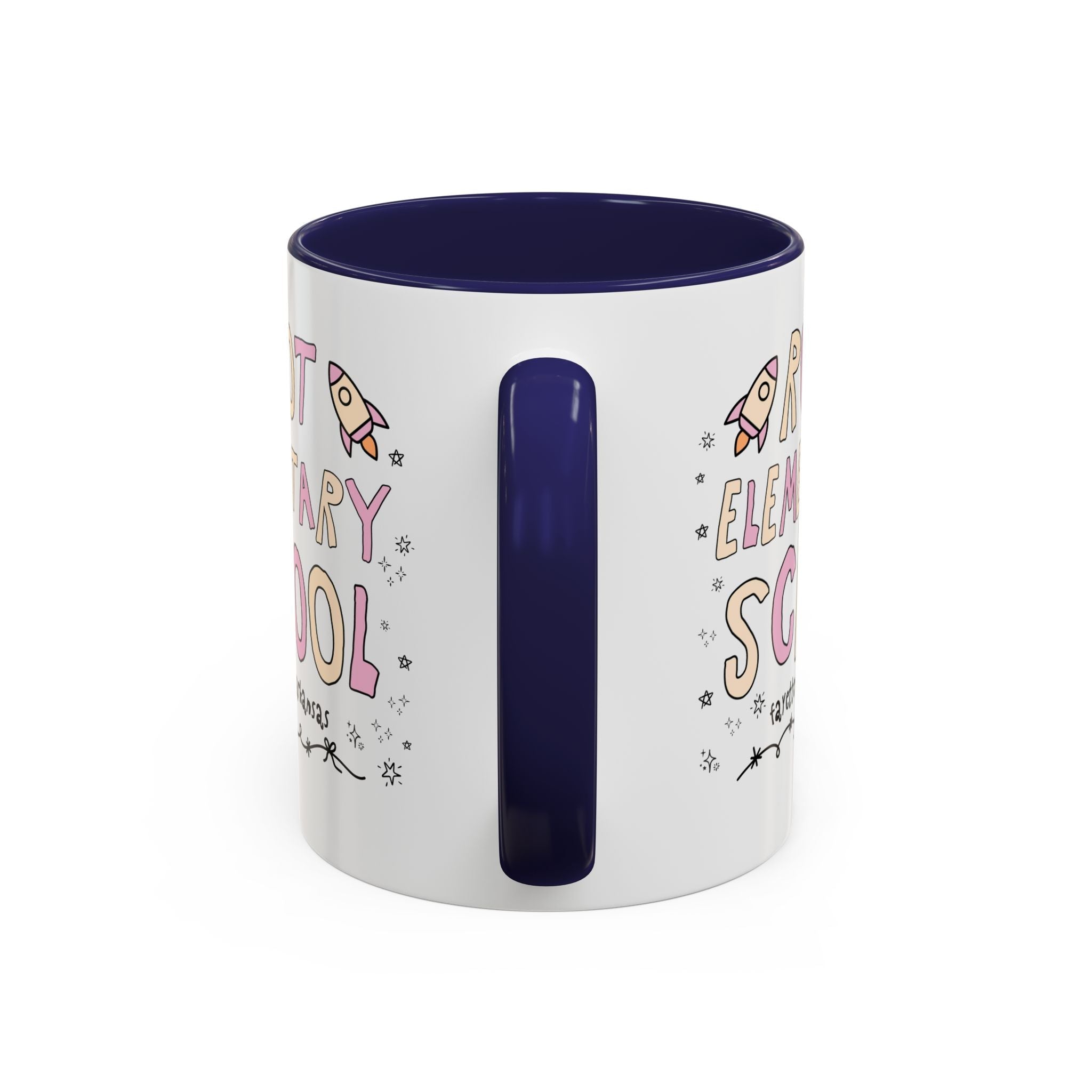 Root Elementary School Coffee Mug: Pink and Beige | FPS + Opal and June 11 Oz Coffee Mug, Fayetteville Public Schools - Opal and June