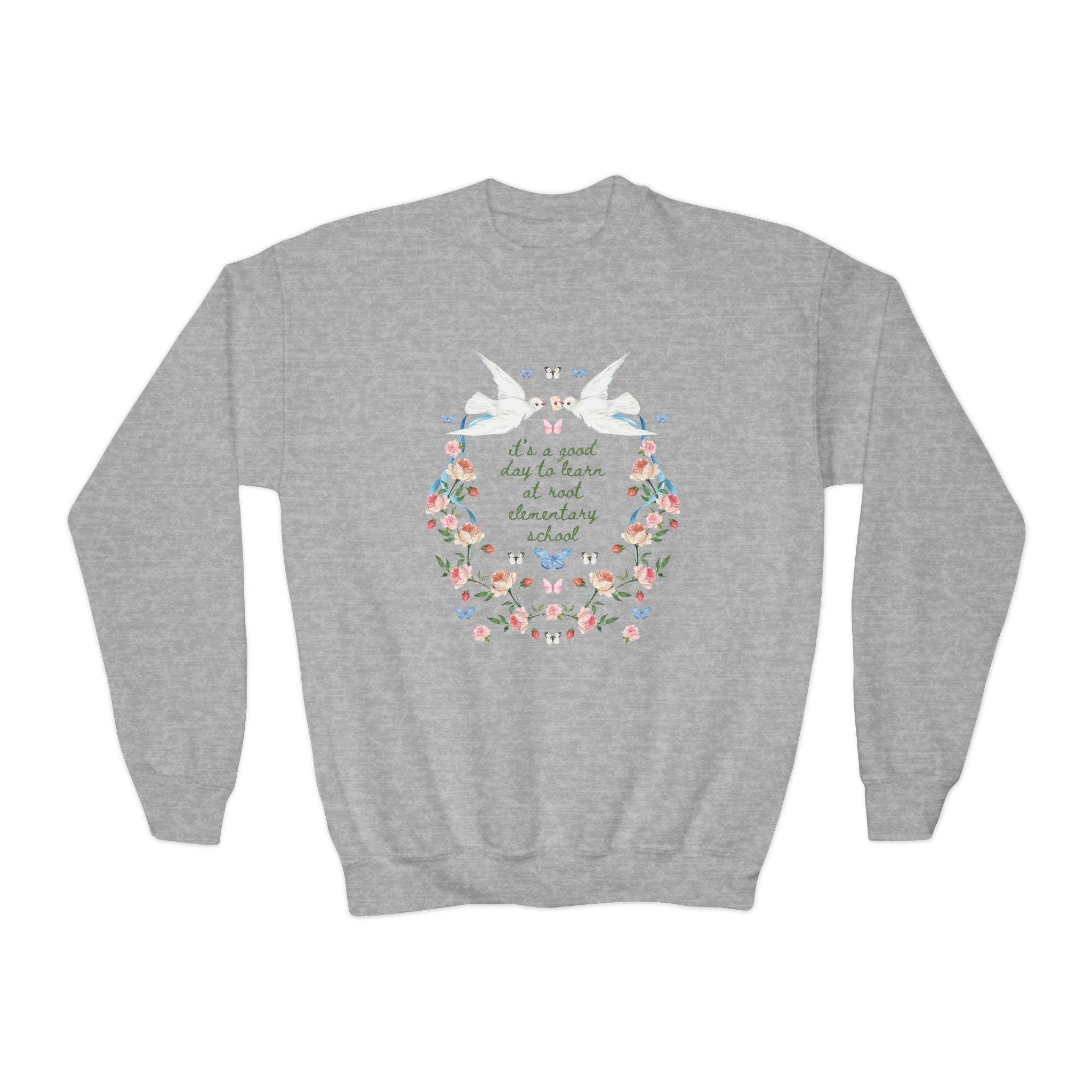 Root Elementary School Kids Sweatshirt: It's a Good Day to Learn | FPS + Opal and June Kids Sweatshirt, Fayetteville Public Schools - Opal and June