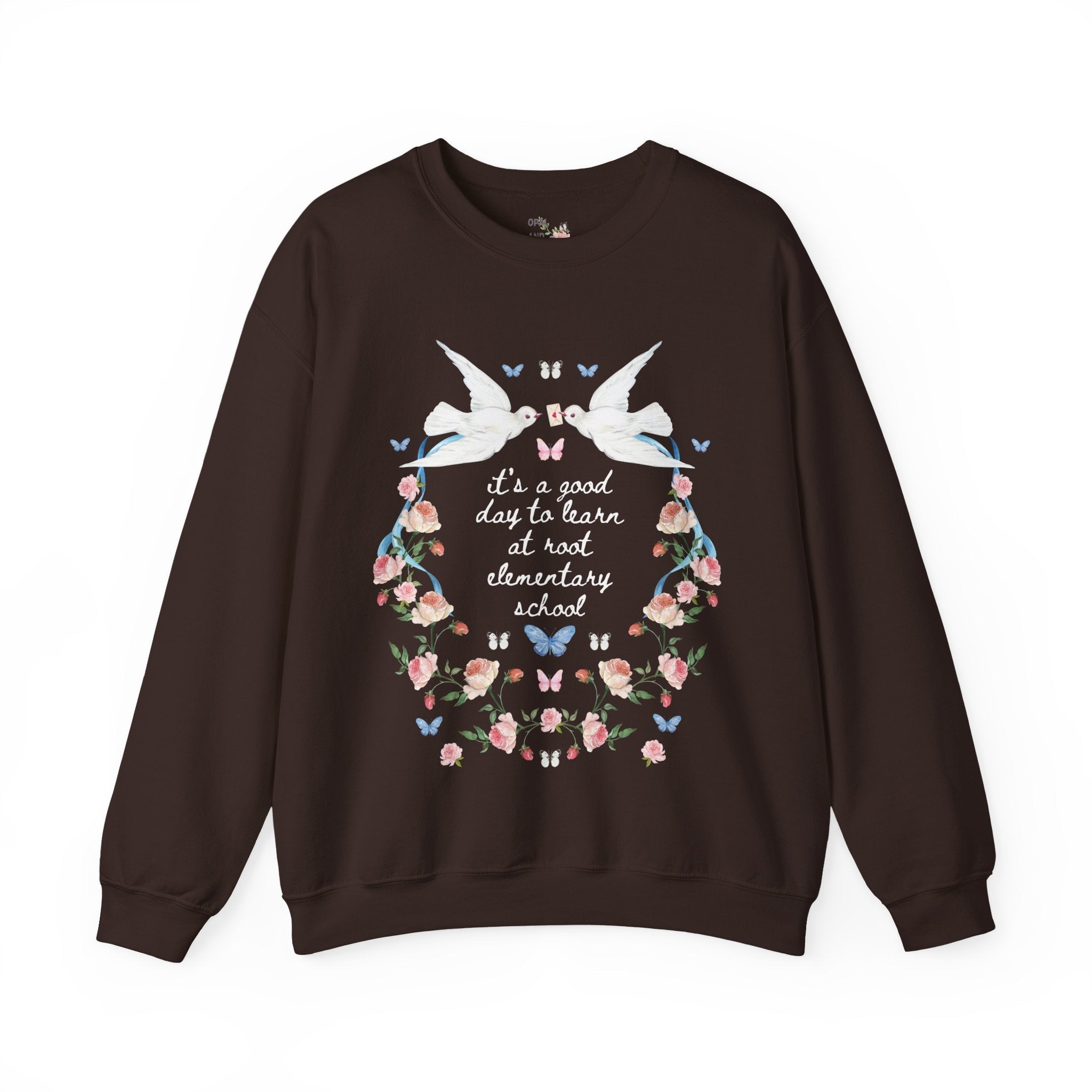 Root Elementary School Sweatshirt: It's a Good Day to Learn | FPS + Opal and June Swatshirt, Fayetteville Public Schools - Opal and June