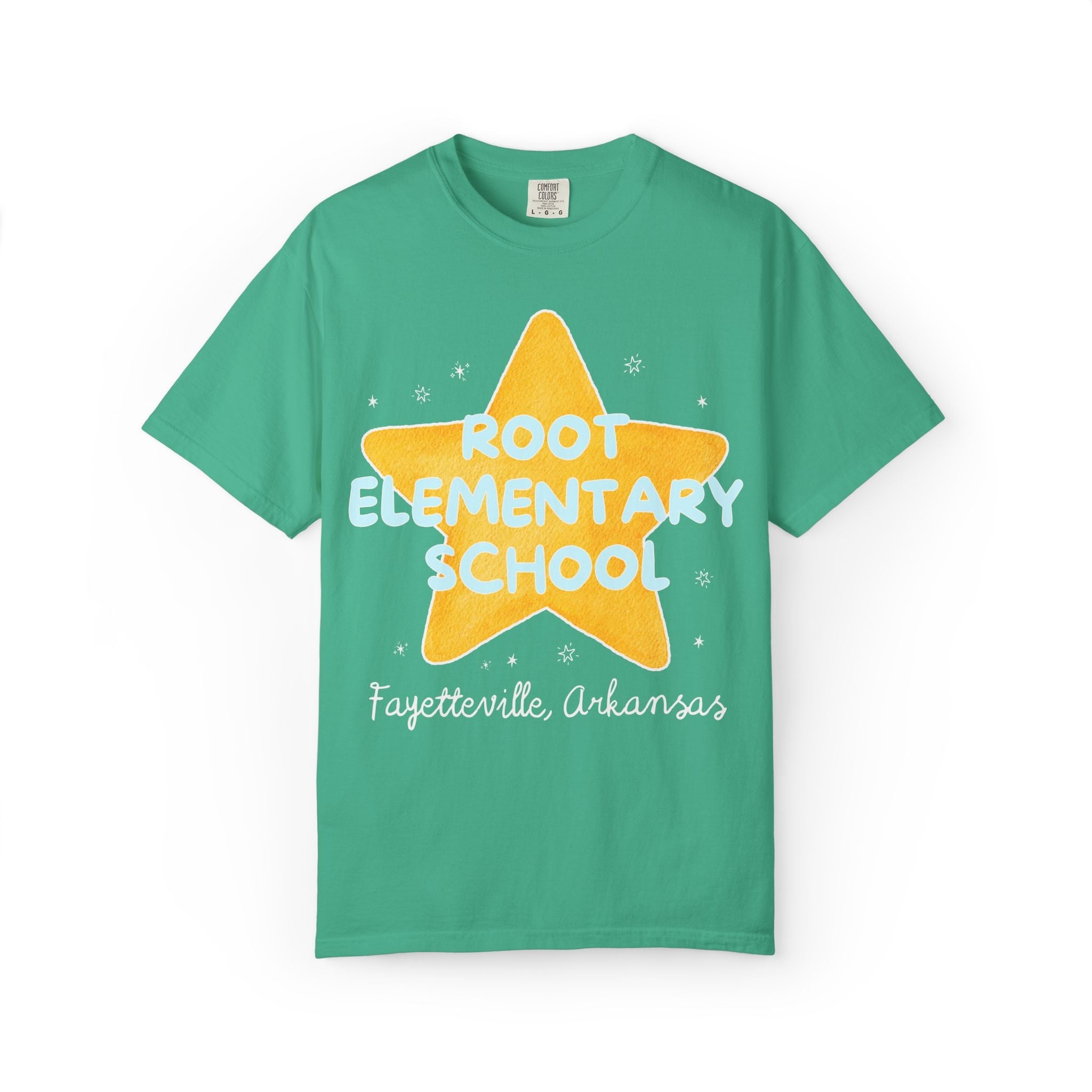 Root Elementary School Tee Shirt: Star Design | FPS + Opal and June Tee Shirt, Fayetteville Public Schools - Opal and June