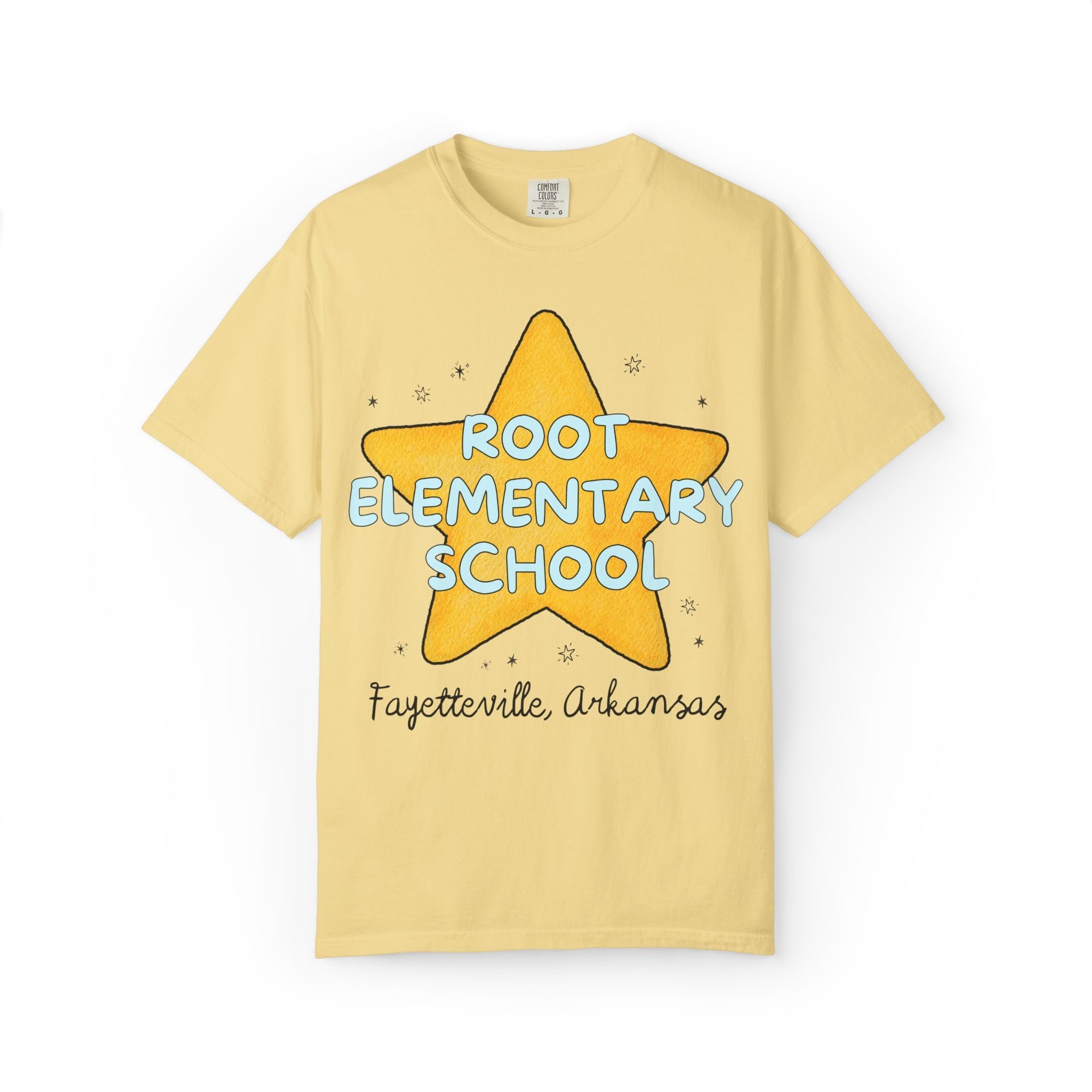 Root Elementary School Tee Shirt: Star Design | FPS + Opal and June Tee Shirt, Fayetteville Public Schools - Opal and June