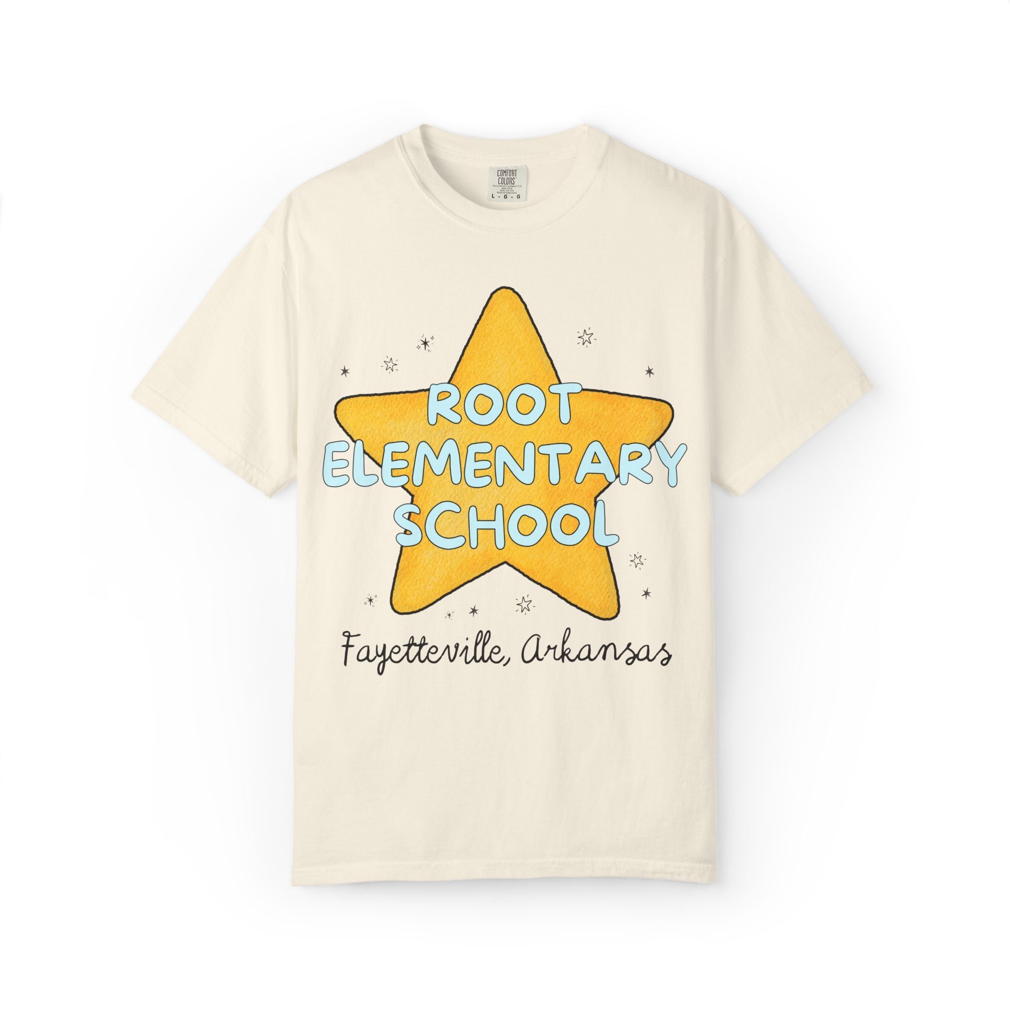 Root Elementary School Tee Shirt: Star Design | FPS + Opal and June Tee Shirt, Fayetteville Public Schools - Opal and June