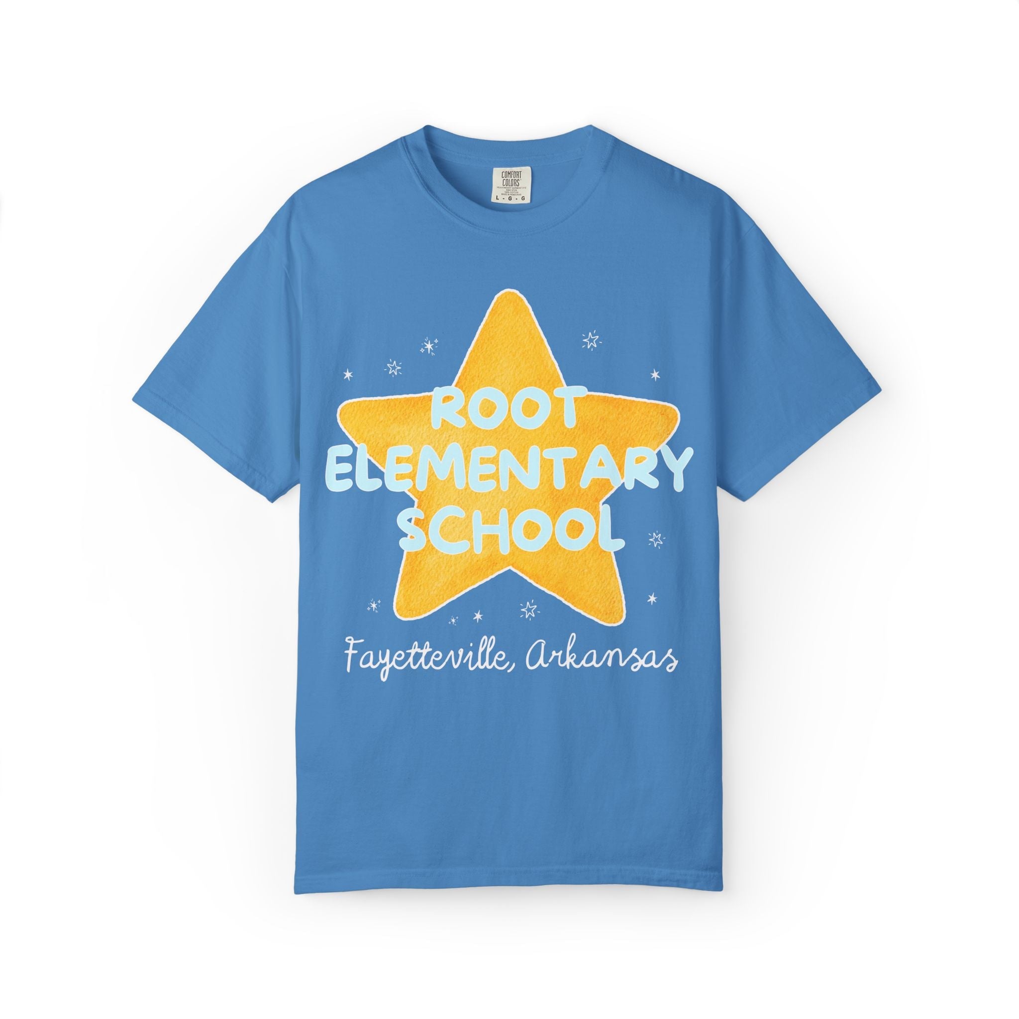 Root Elementary School Tee Shirt: Star Design | FPS + Opal and June Tee Shirt, Fayetteville Public Schools - Opal and June