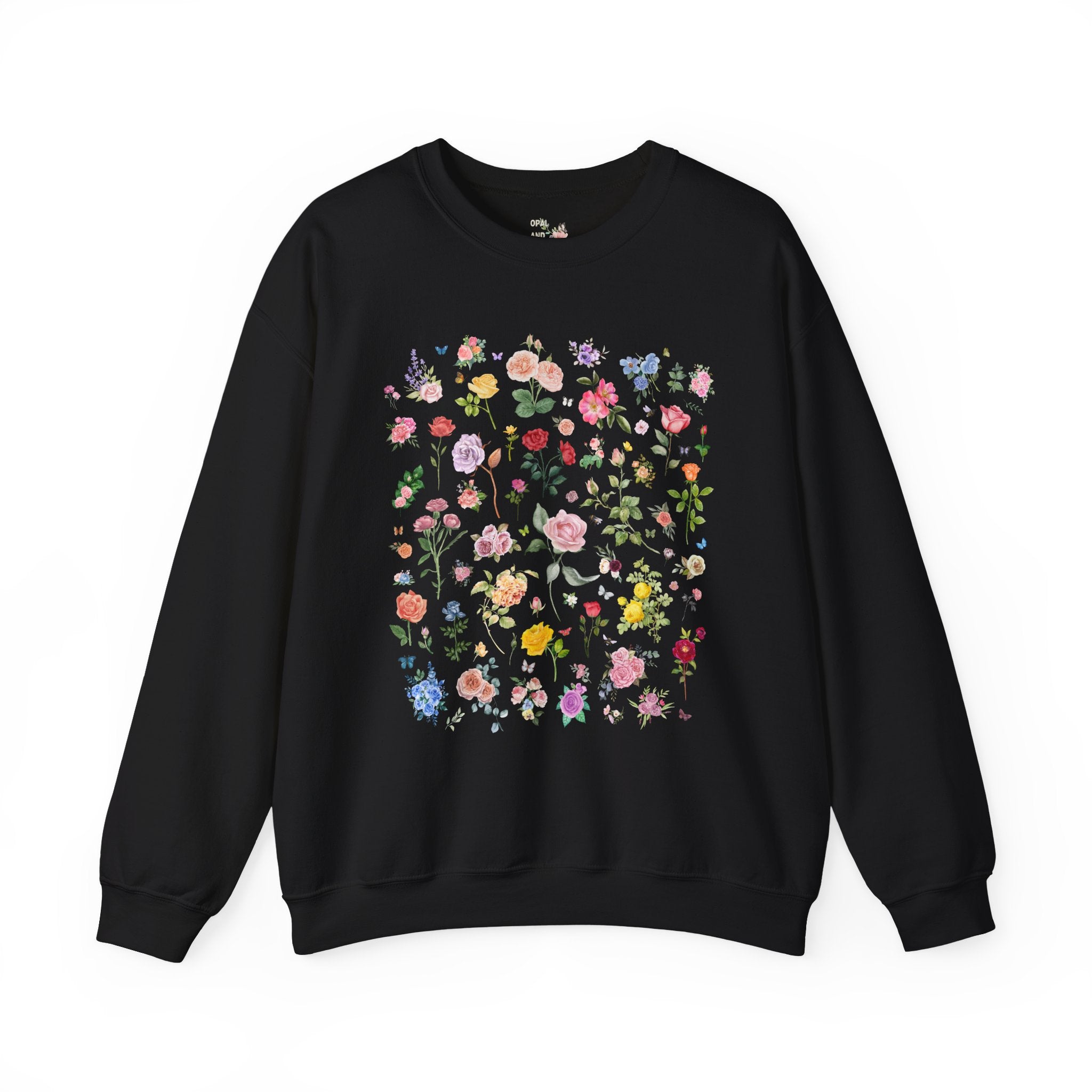 Rose Flower Sweatshirt, Mom Who Loves Flowers, June Birth Month Gift, Mother's Day, Cute Birthday Present, Florist or Daughter who Gardens - Opal and June