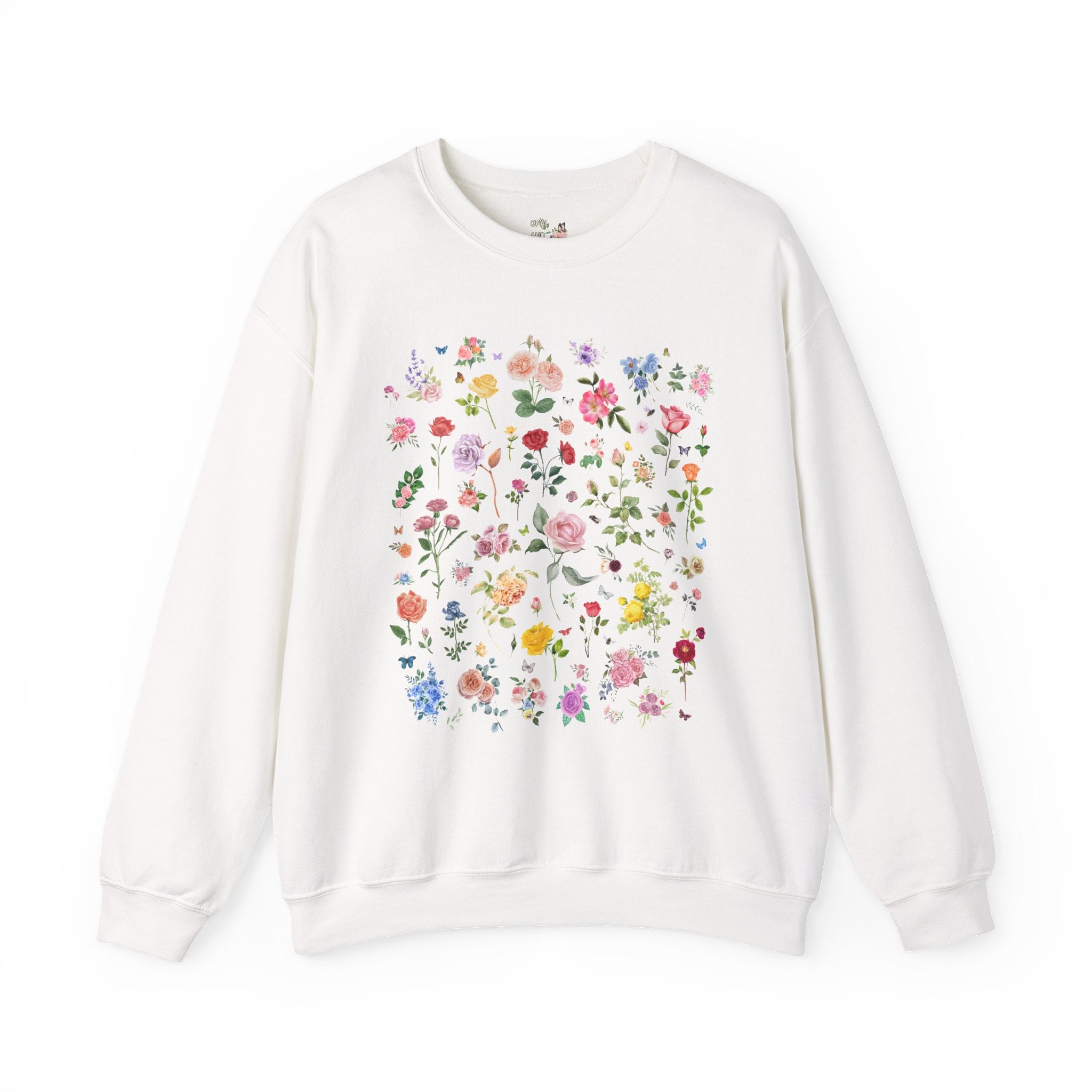 Rose Flower Sweatshirt, Mom Who Loves Flowers, June Birth Month Gift, Mother's Day, Cute Birthday Present, Florist or Daughter who Gardens - Opal and June