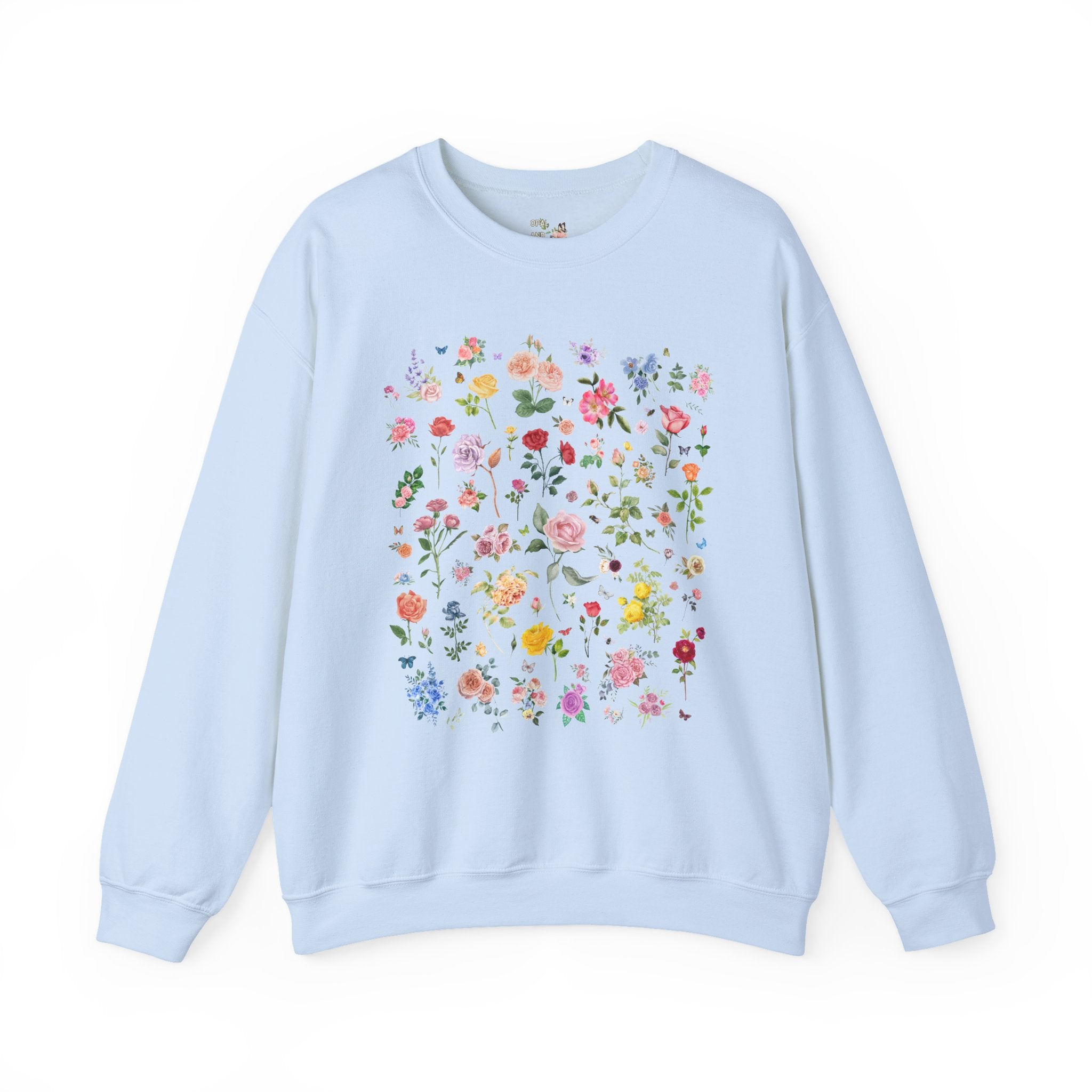 Rose Flower Sweatshirt, Mom Who Loves Flowers, June Birth Month Gift, Mother's Day, Cute Birthday Present, Florist or Daughter who Gardens - Opal and June