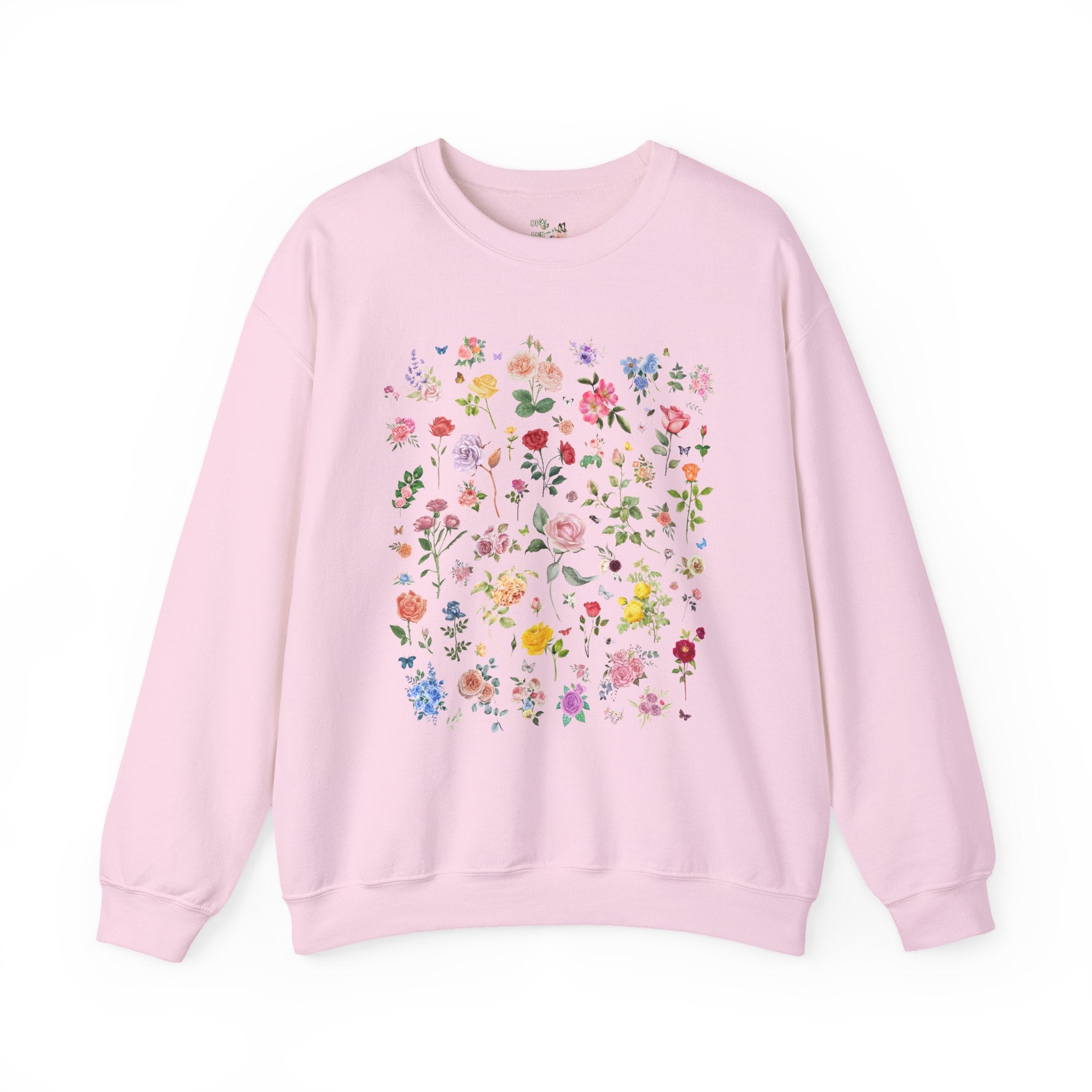 Rose Flower Sweatshirt, Mom Who Loves Flowers, June Birth Month Gift, Mother's Day, Cute Birthday Present, Florist or Daughter who Gardens - Opal and June
