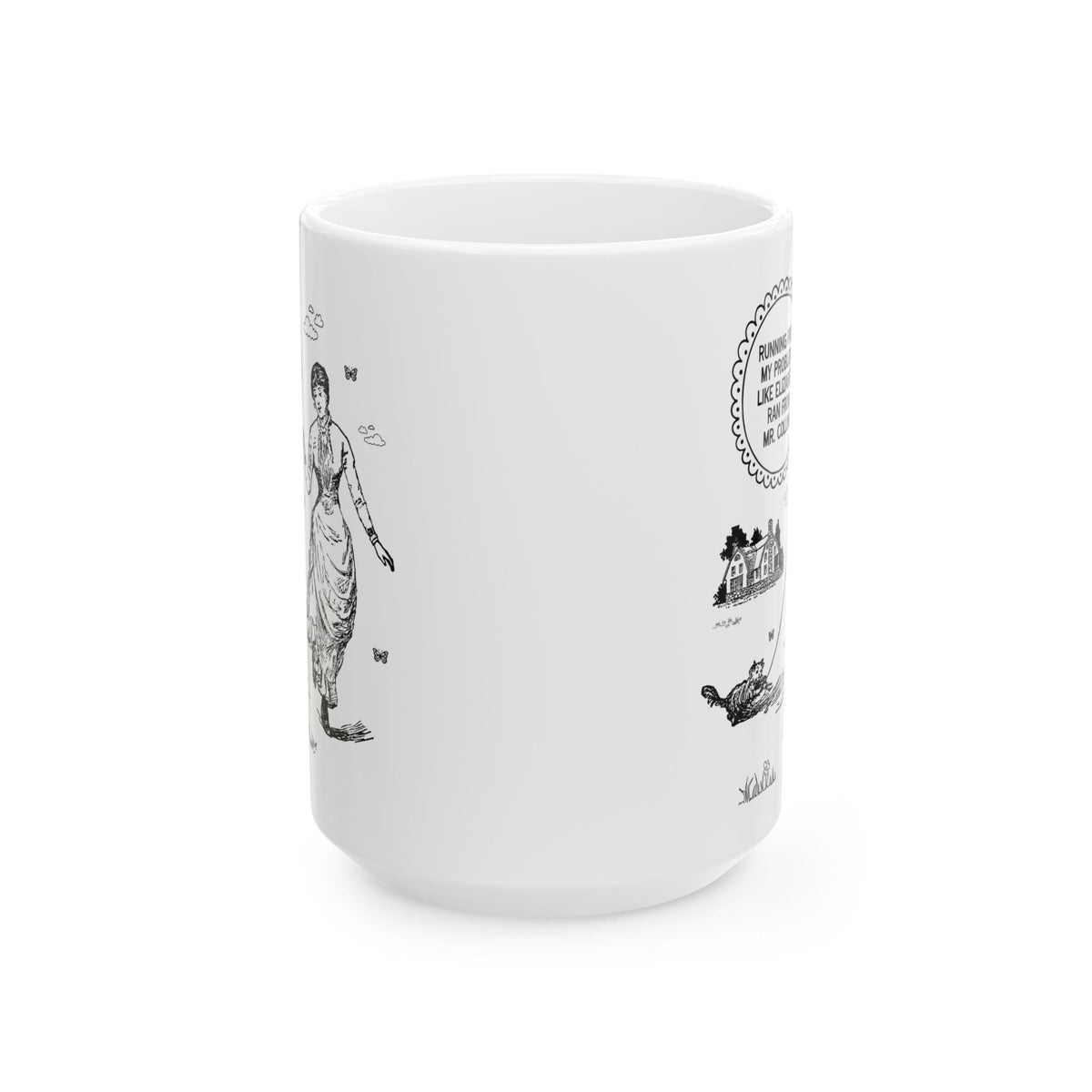 Running From My Problems Like Elizabeth Ran from Mr. Collins: Funny Running Coffee Mug for Pride and Prejudice Bookworm, Silly Jane Austen Gift - Opal and June