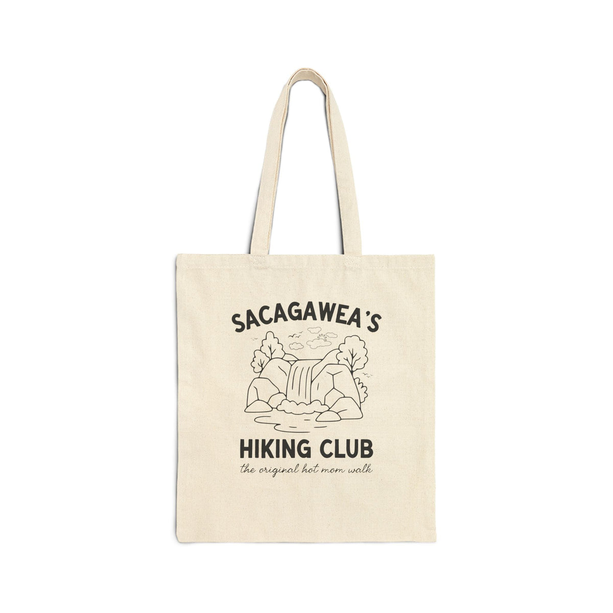 Sacagawea's Hiking Club: The Original Hot Mom Walk, Funny American History Hiking Lover Tote Bag for Mom or New Mama Who Loves Hiking - Opal and June