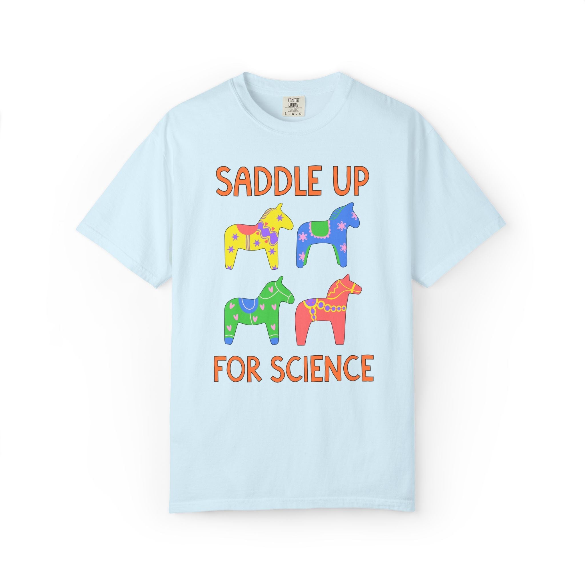Saddle Up for Science: Cute Science Teacher, Matching Science Department Shirt, Silly Dreamcore Aesthetic Tee with Horses, New Teacher Gift - Opal and June