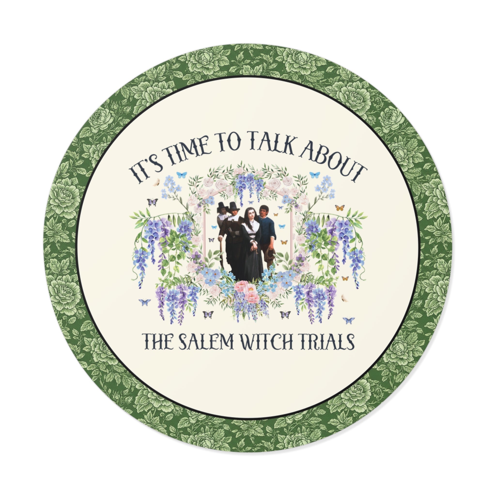 Salem Witch Trials Spooky History Buff Sticker with Flowers, Witchy History Lover Sticker, Early American History Spooky Season Decal - Opal and June