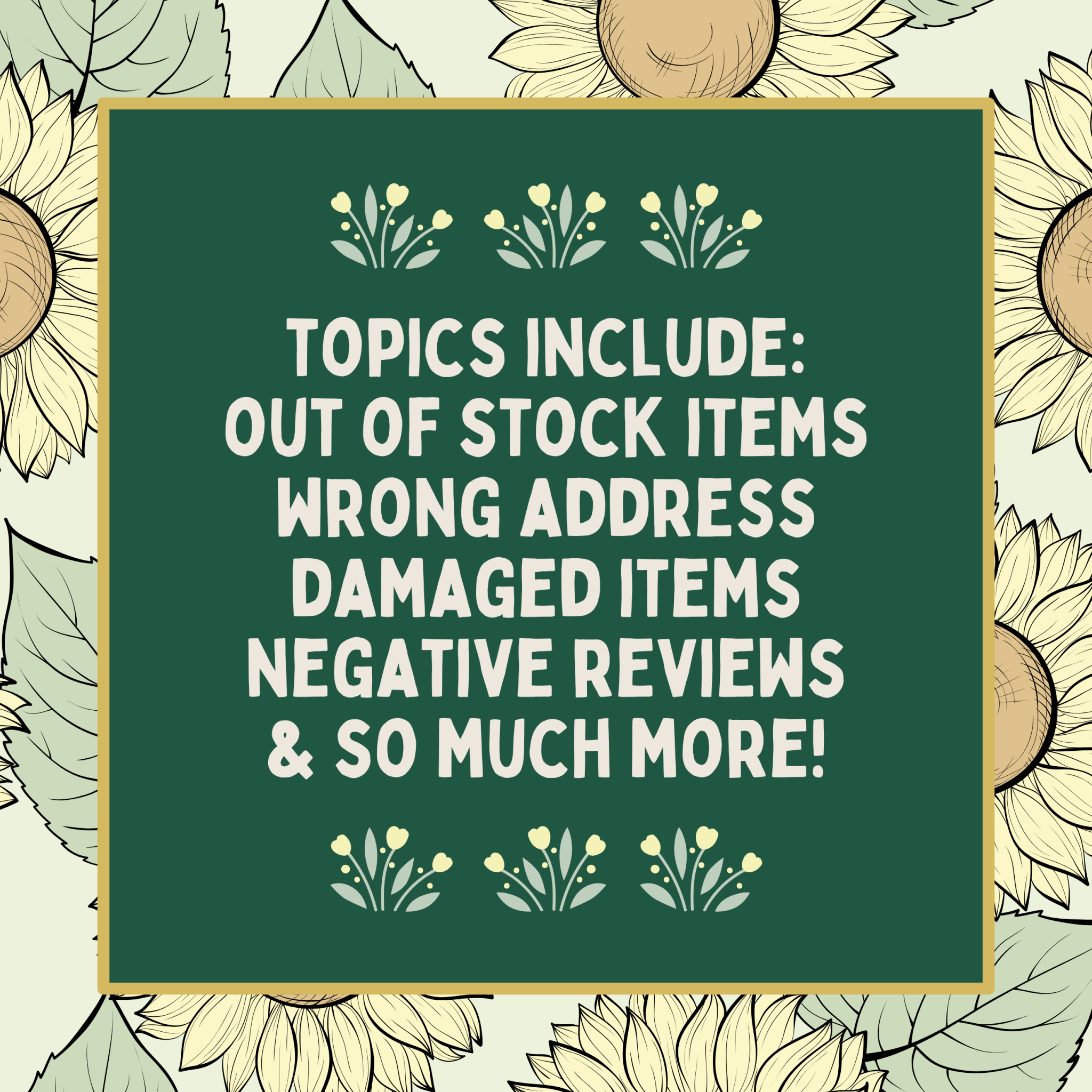 Samples Message: Customer Service for Print on Demand Sellers - Opal and June