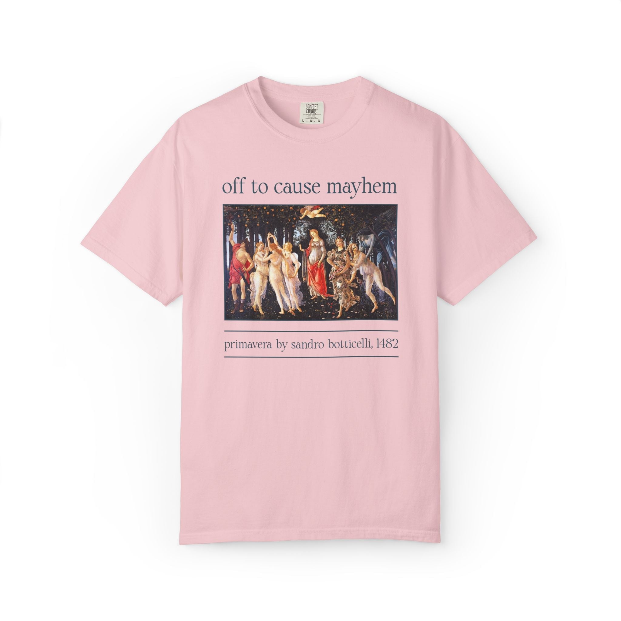 Sandro Botticelli Medieval Bachelorette Party T-Shirt: Off to Get Married, Off to Cause Mayhem Silly Matching Wedding Weekend Tee, Art Lover - Opal and June