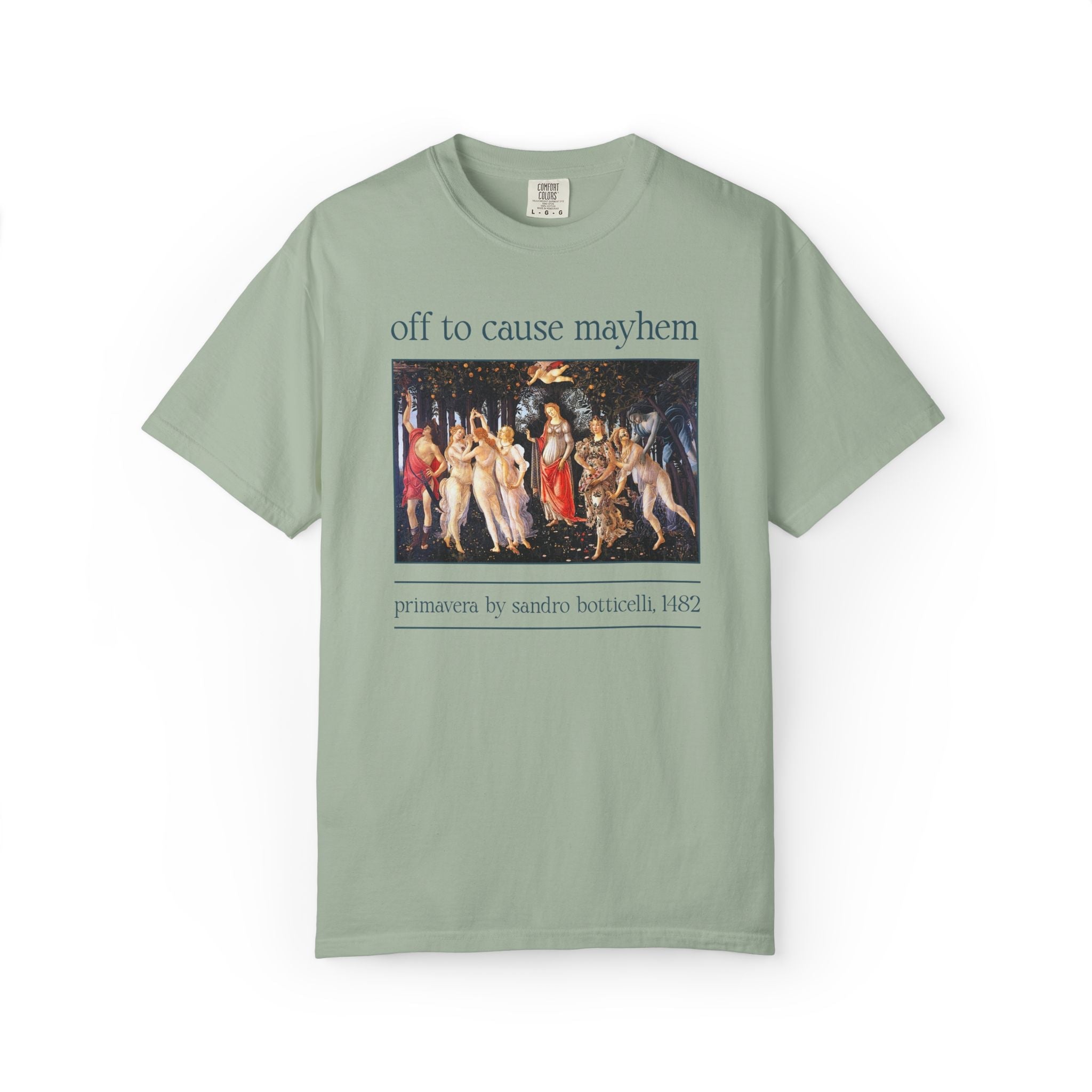 Sandro Botticelli Medieval Bachelorette Party T-Shirt: Off to Get Married, Off to Cause Mayhem Silly Matching Wedding Weekend Tee, Art Lover - Opal and June