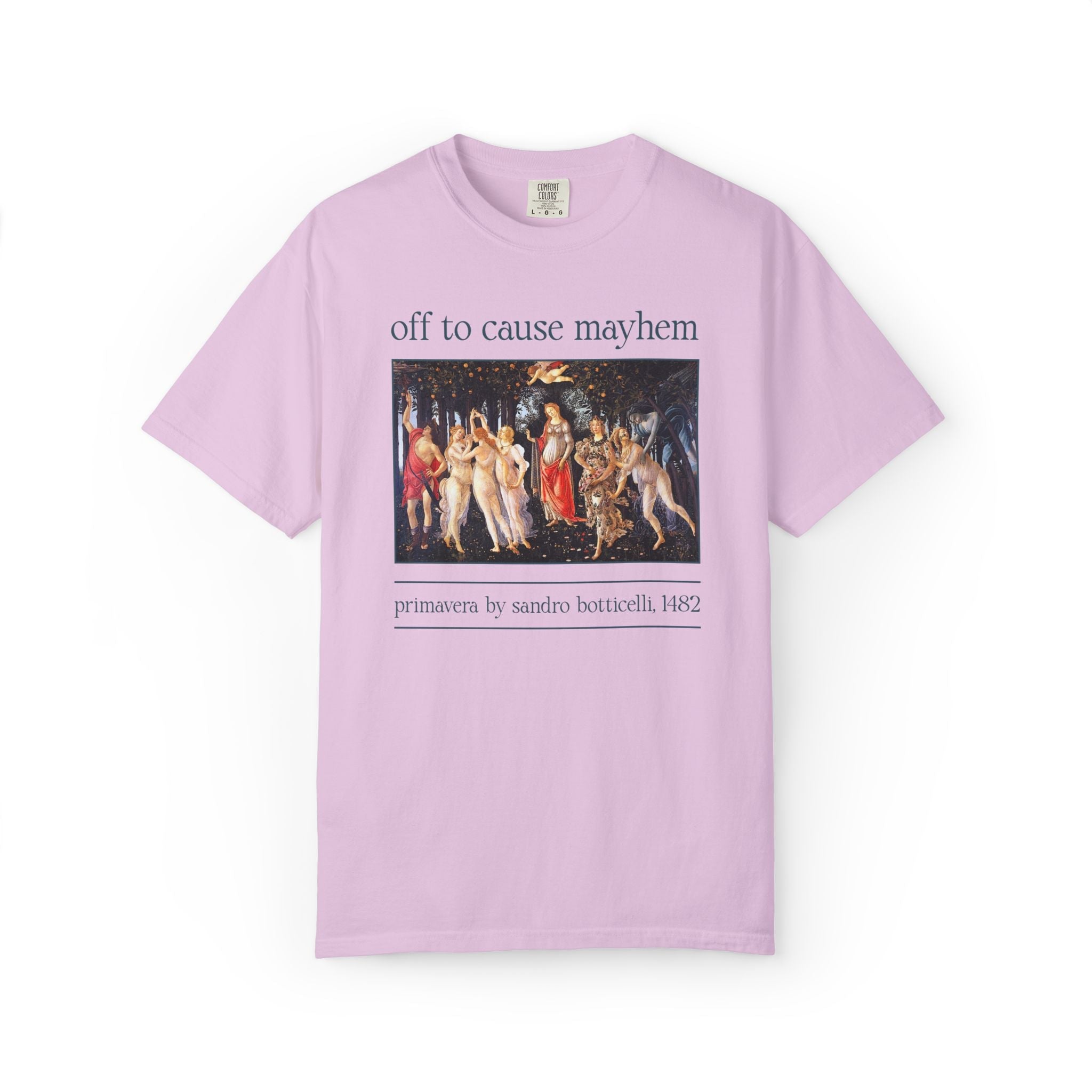 Sandro Botticelli Medieval Bachelorette Party T-Shirt: Off to Get Married, Off to Cause Mayhem Silly Matching Wedding Weekend Tee, Art Lover - Opal and June