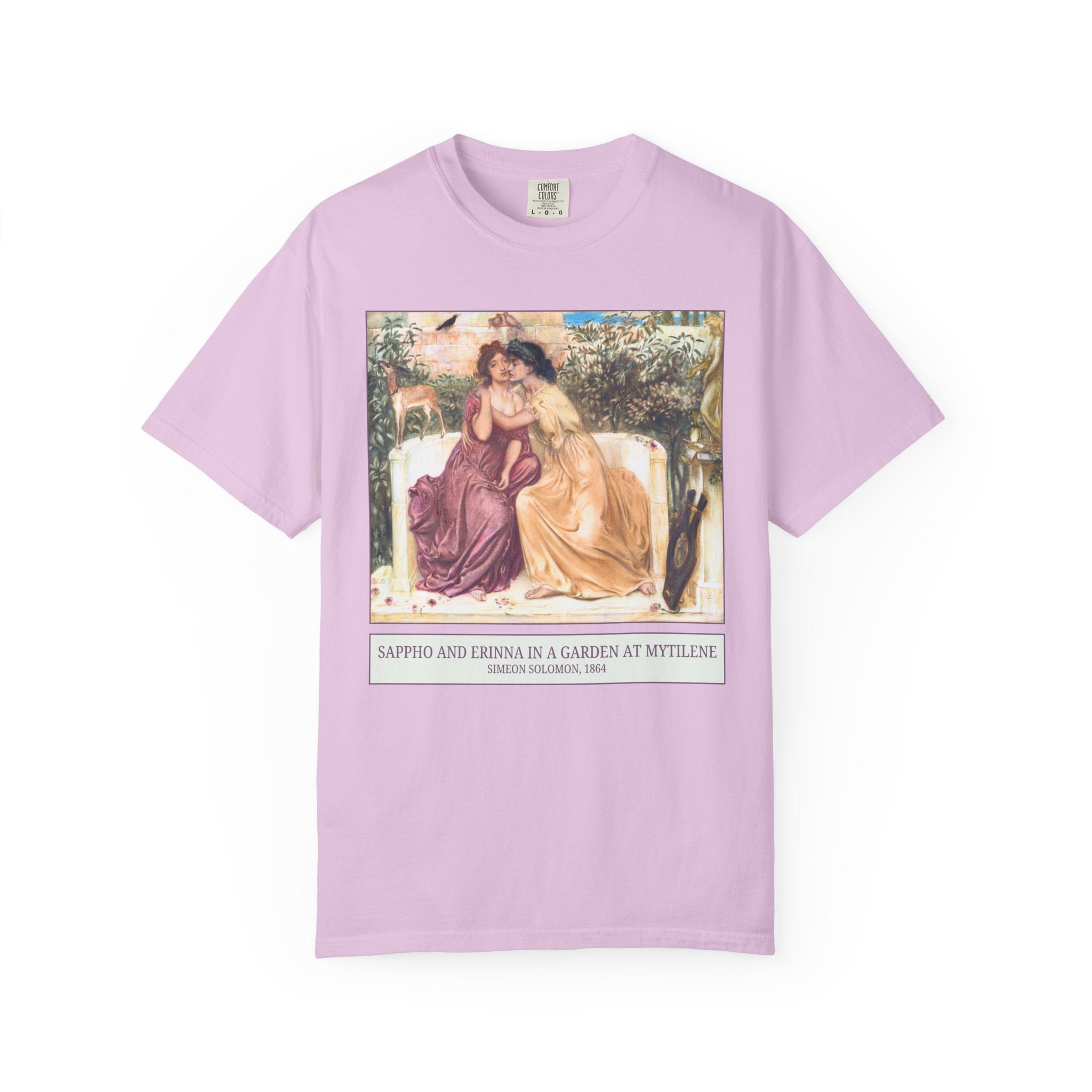 Sappho and Erinna in a Garden at Mytilene by Simeon Solomon, 19th Century Art History Tee Shirt, Pre - Raphaelite Art Lover Lesbian T-Shirt - Opal and June